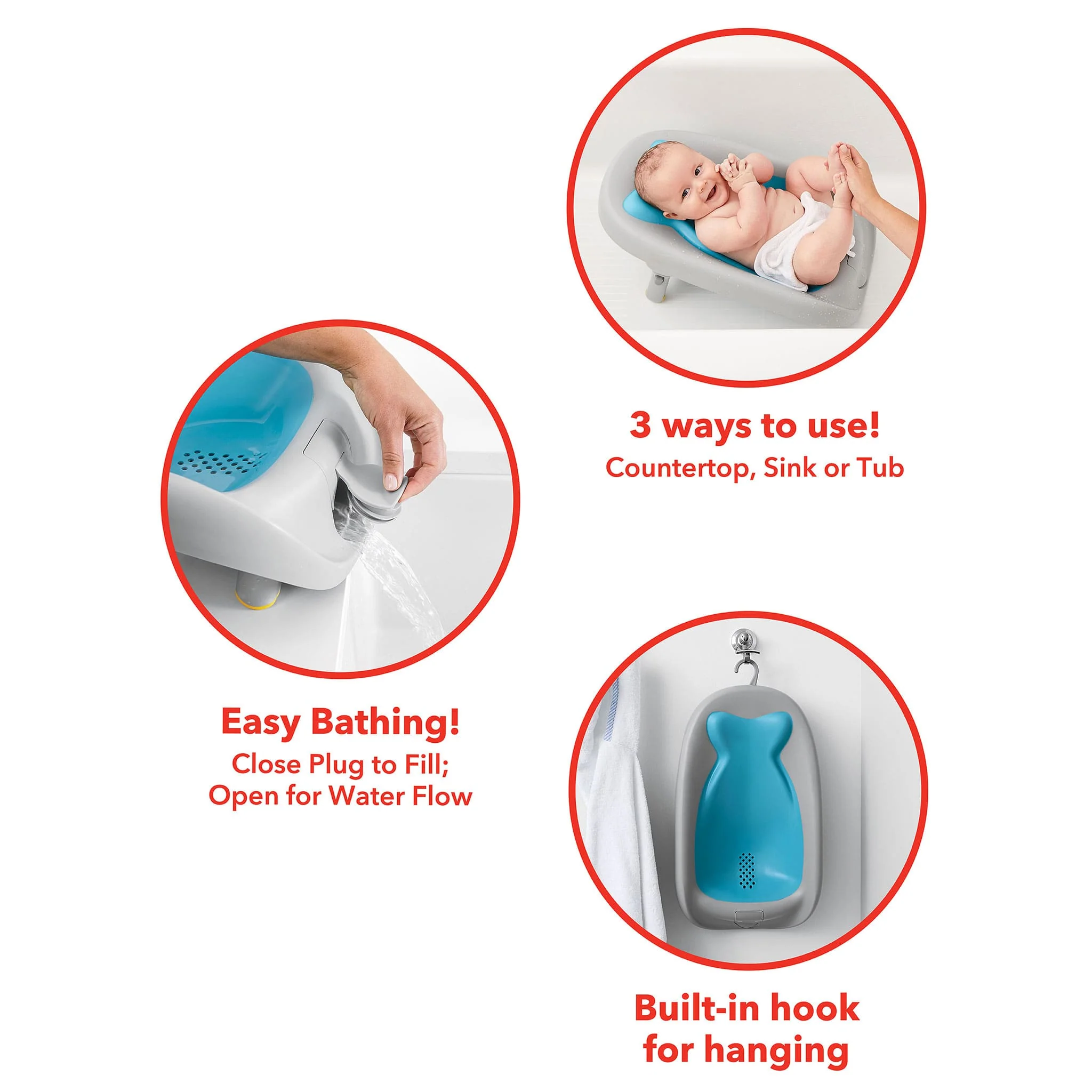 Bain Inclinable Moby - Gris / Bleu - Image 5