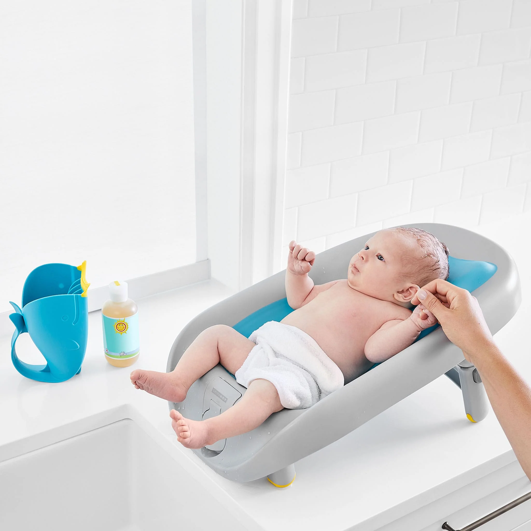 Bain Inclinable Moby - Gris / Bleu - Image 6