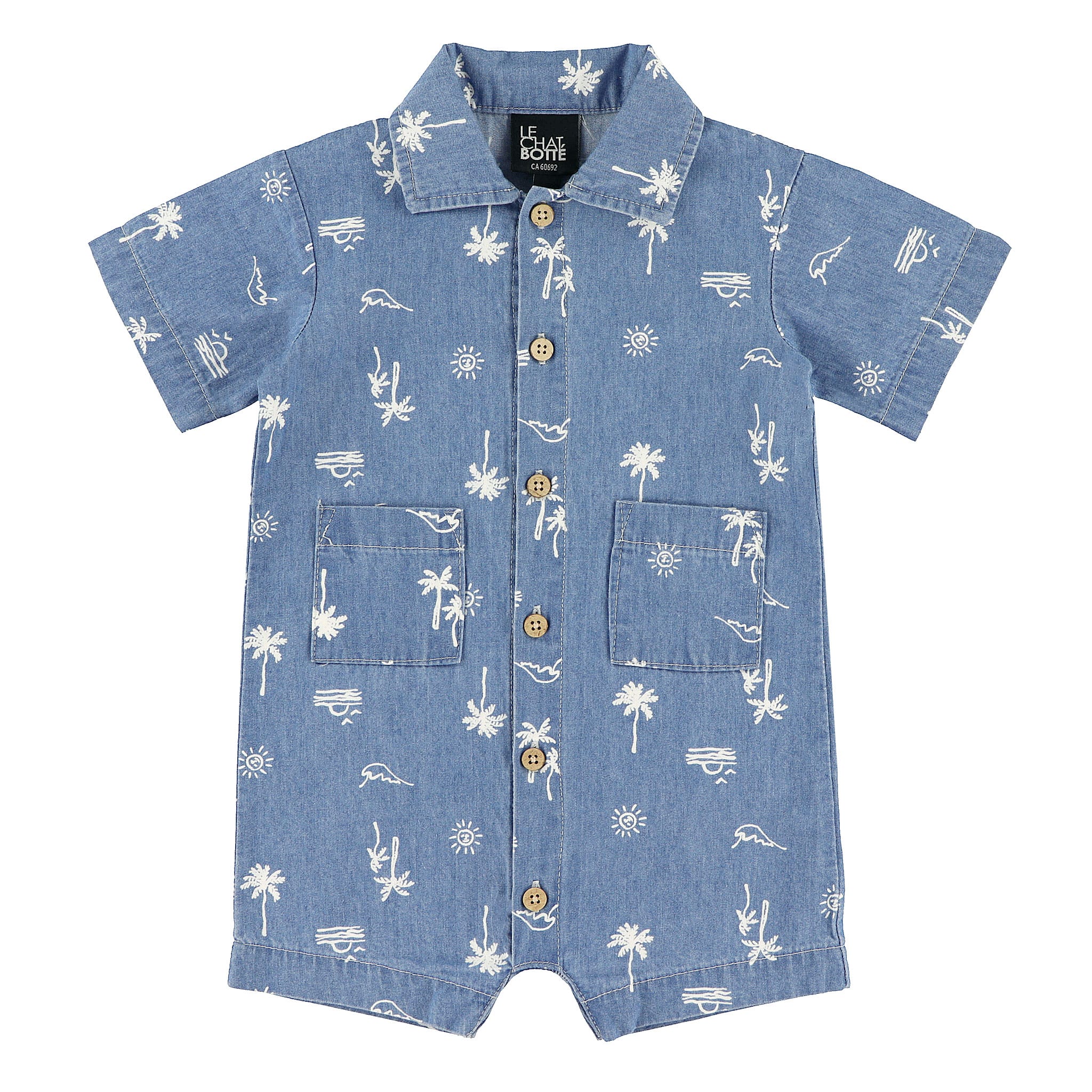 Barboteuse Chambray Surf 3-24mois
