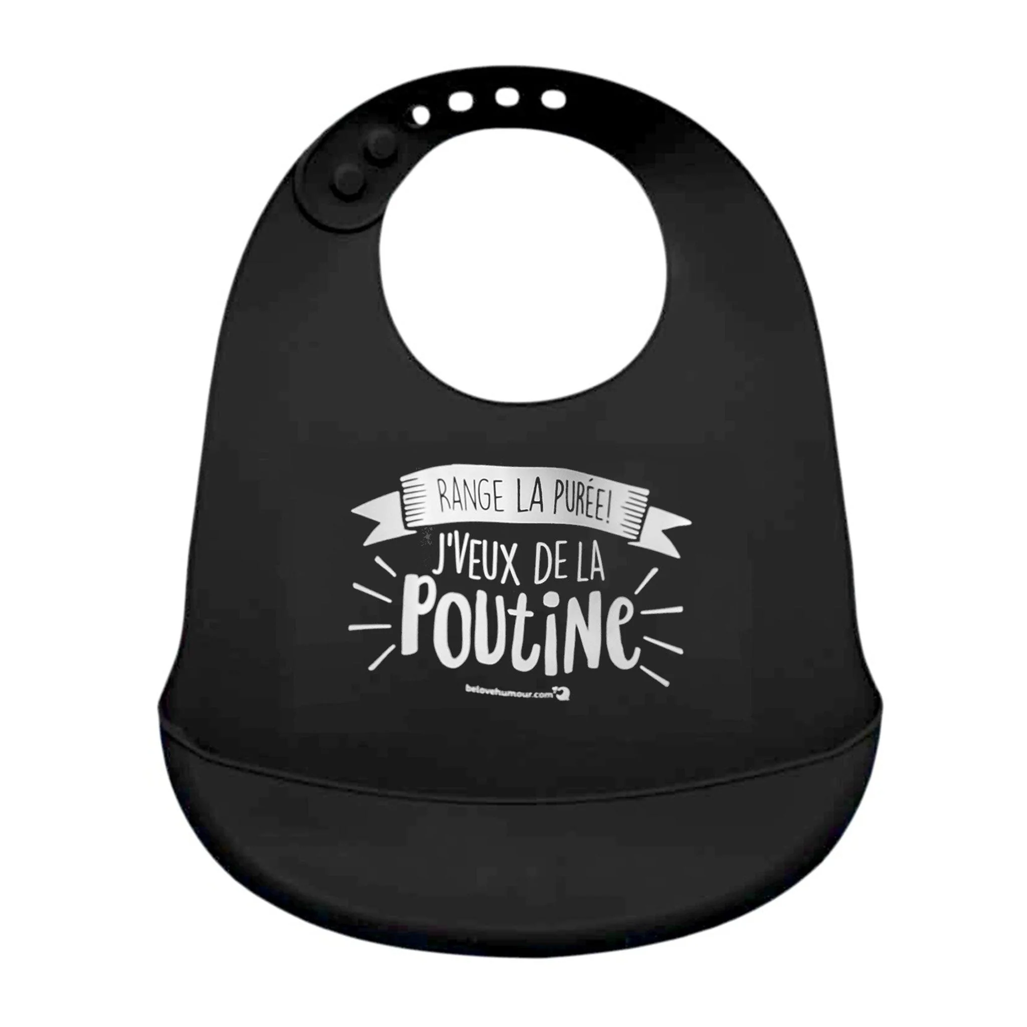Bavoir en Silicone - Noir Poutine