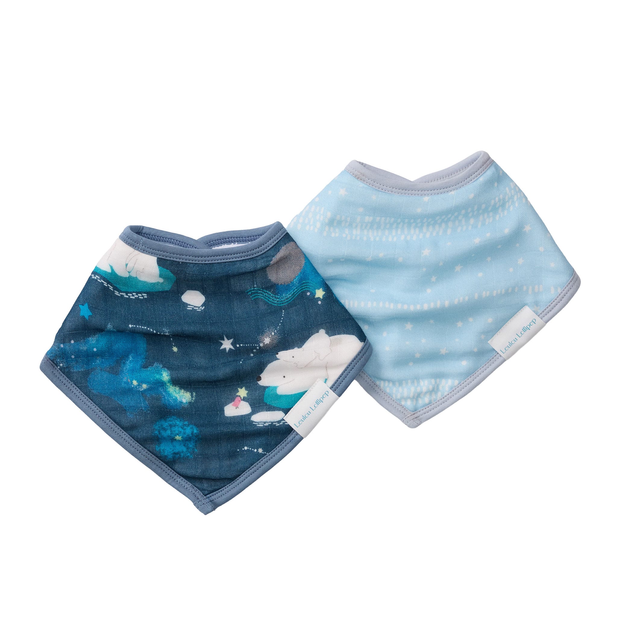 Bavoirs Bandana Mousseline (2) - Ours Polaire