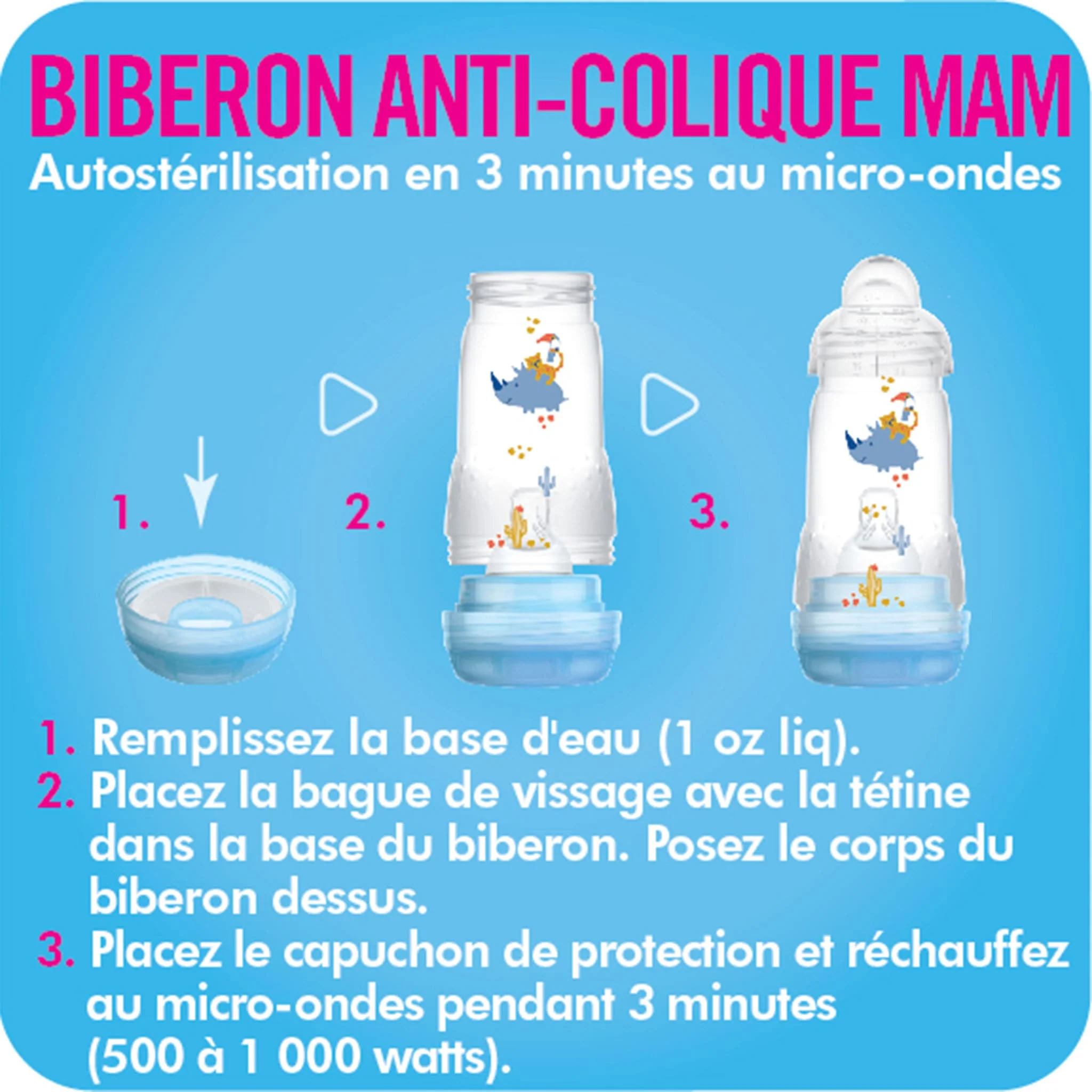 Biberons (2) Anti-Colique Mam 9oz - Image 3