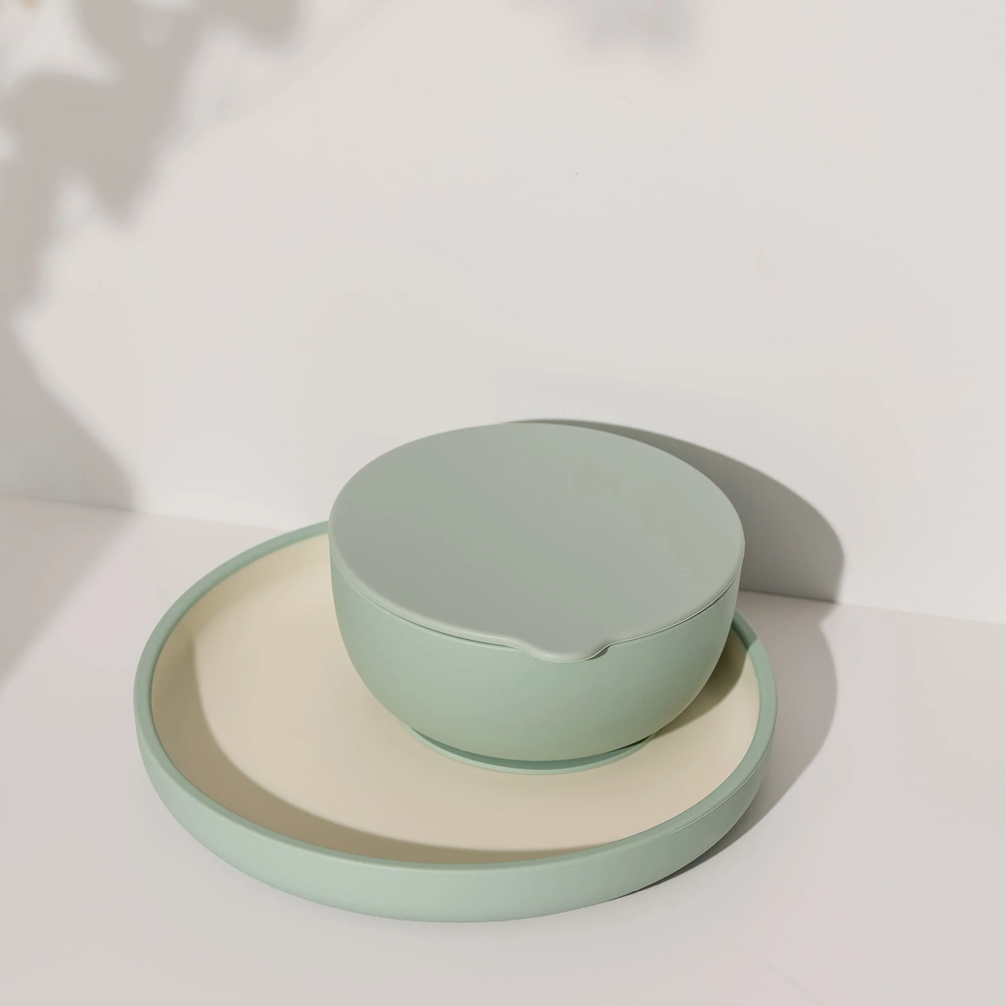 Bol Ă Ventouse en Silicone avec Couvercle - Sauge - Image 3