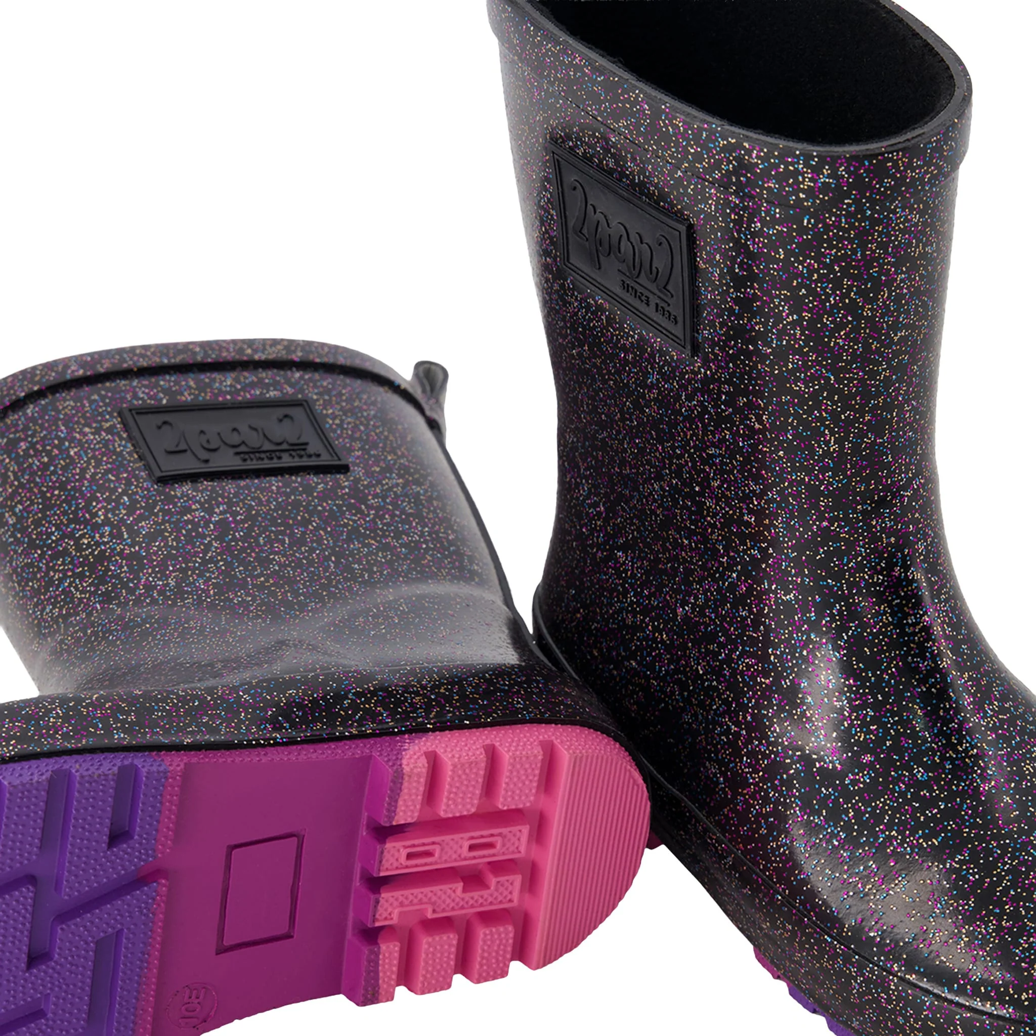 Botte de Pluie Noire Brillante Pointures 4-3 - Image 2