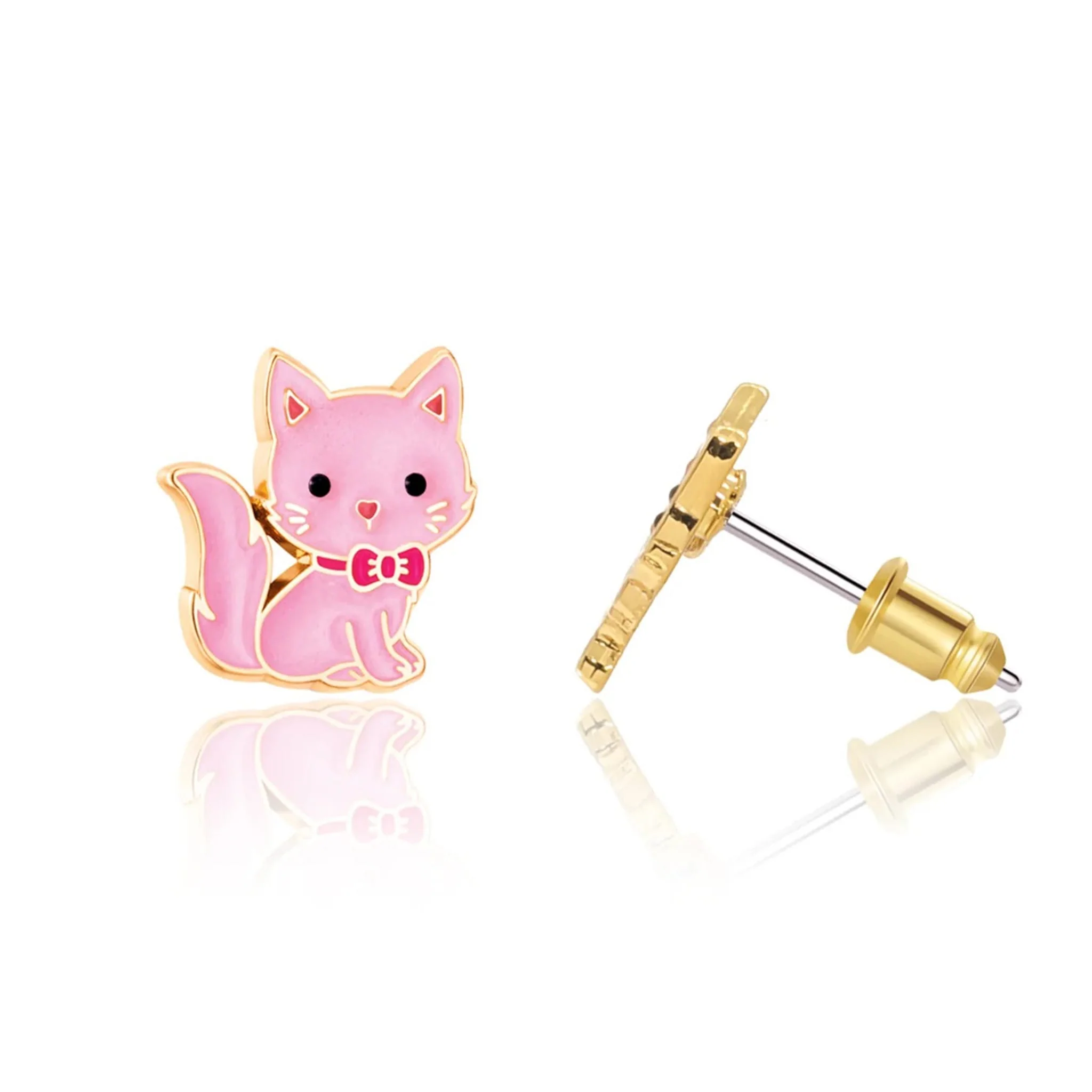 Boucles D'oreille Chat Rose - Image 2