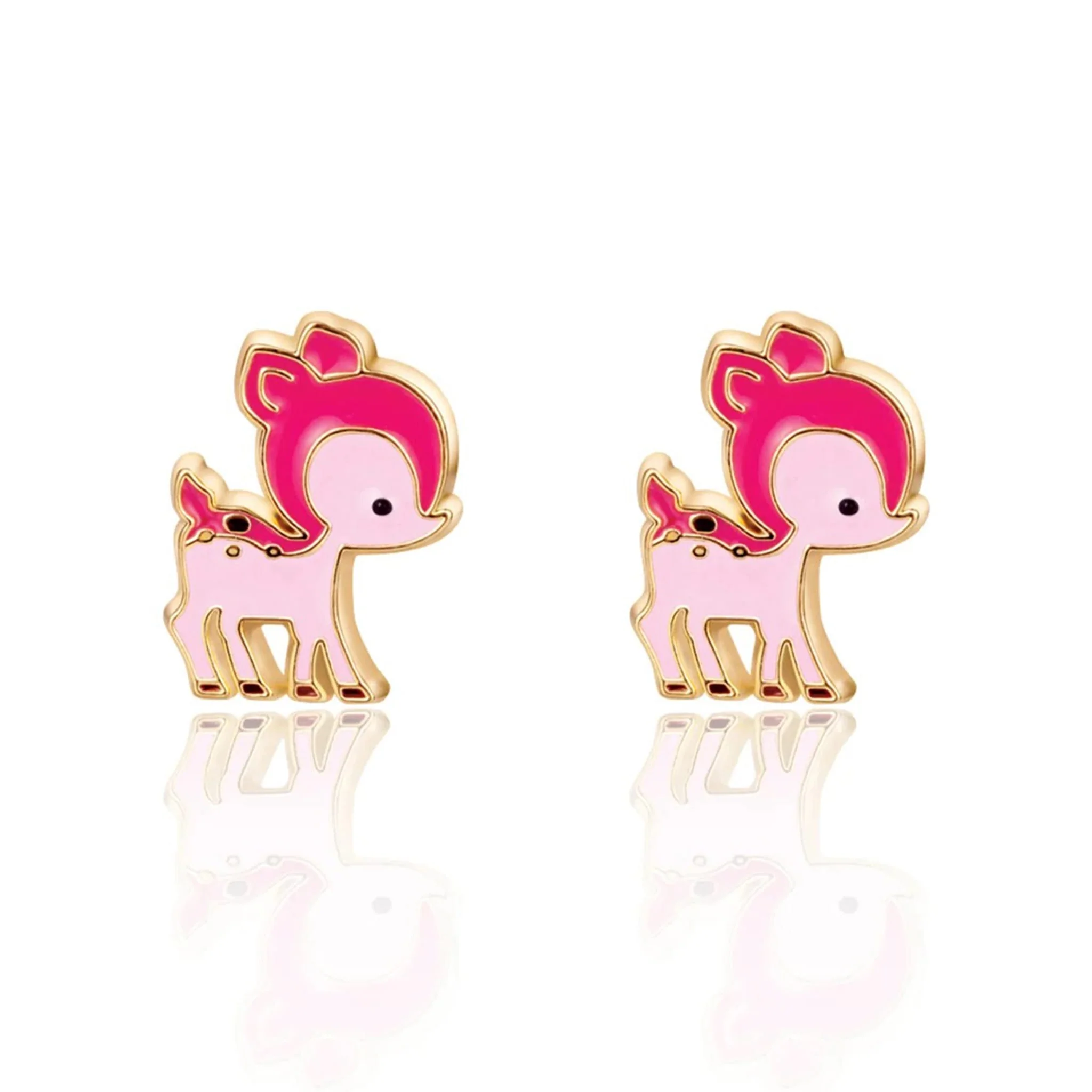 Boucles D'oreille Faons Roses
