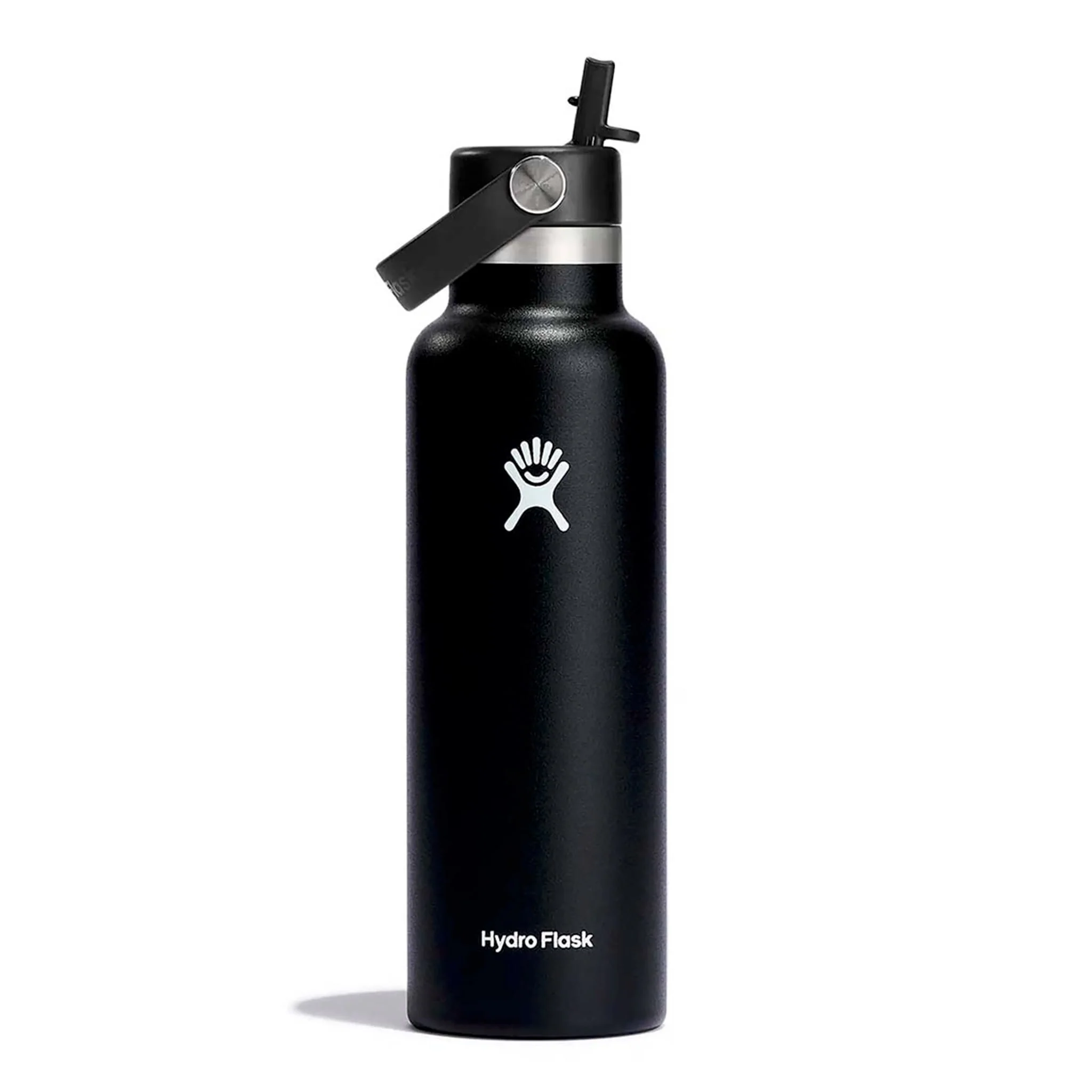 Bouteille avec capuchon de paille flexible 21oz - Noir - Image 2