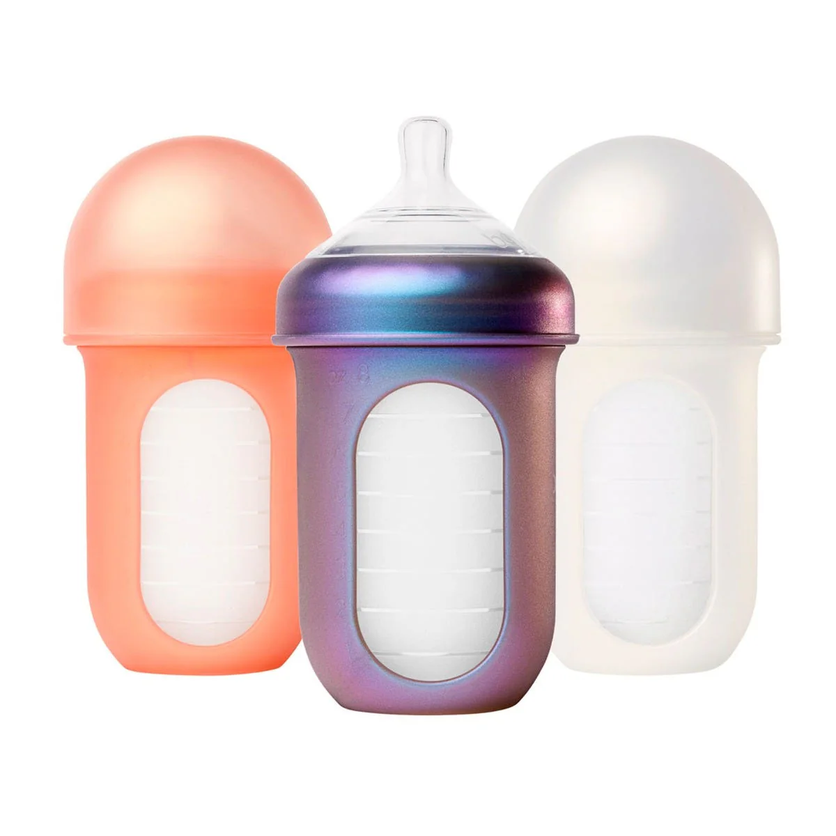 Bouteilles (3) en Silicone Nursh 8oz - Couleurs Métalliques
