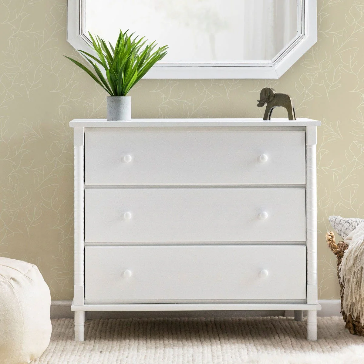 Commode 3 Tiroirs Jenny Lind Spindle - Blanc - Image 5