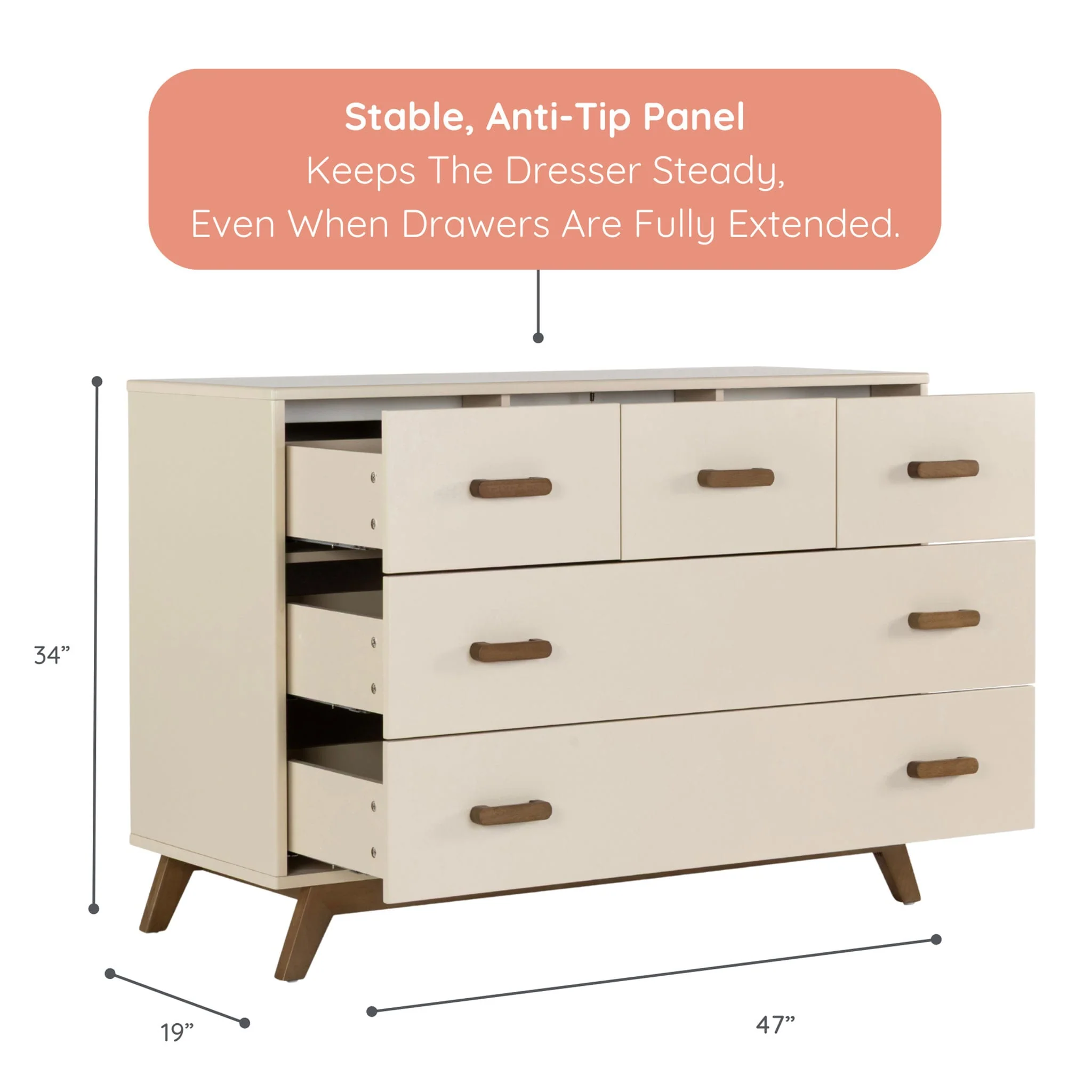 Commode  5 Tiroirs  Soho - Amande Noyer - Image 9