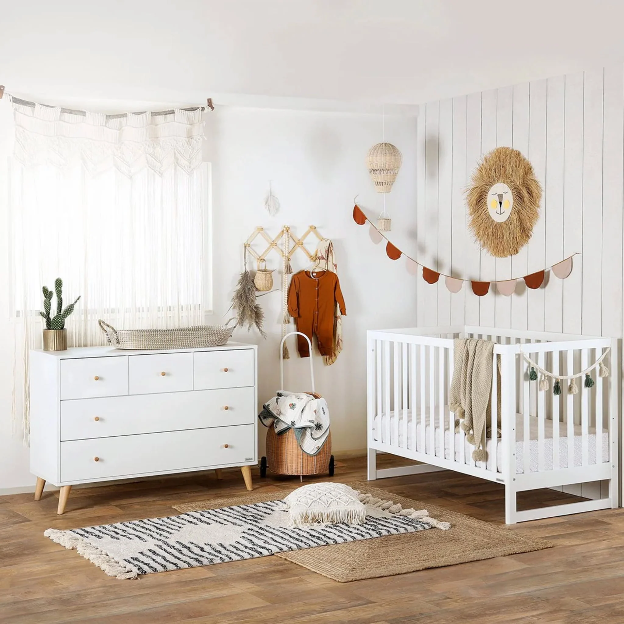 Commode 5 Tiroirs Austin - Blanc/ Naturel - Image 4