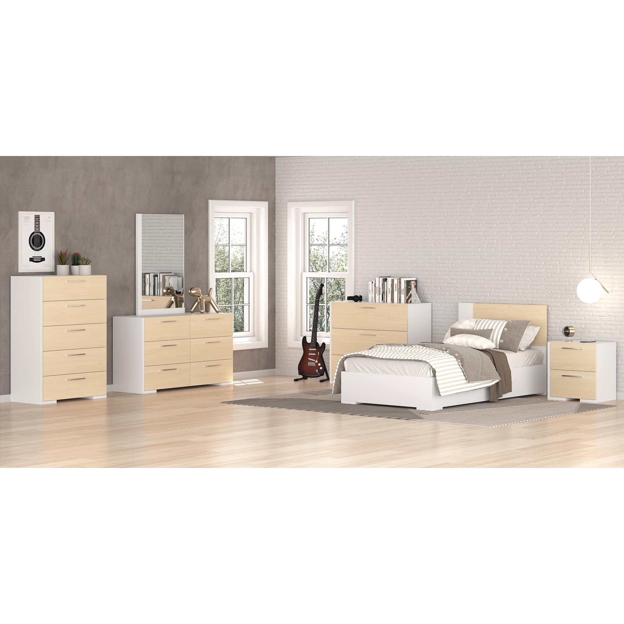 Commode 5 Tiroirs - Blanc Naturel - Image 2