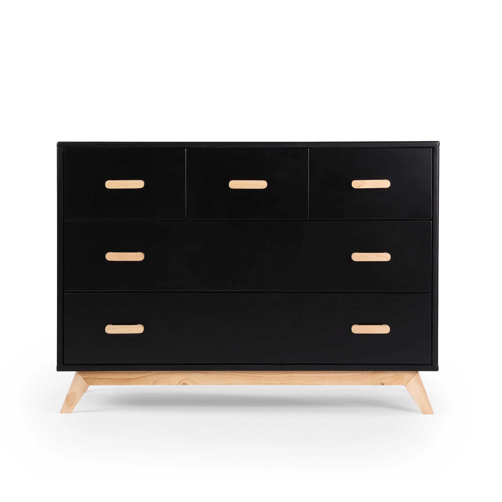 Commode 5 tiroirs Soho - Noir / Naturel