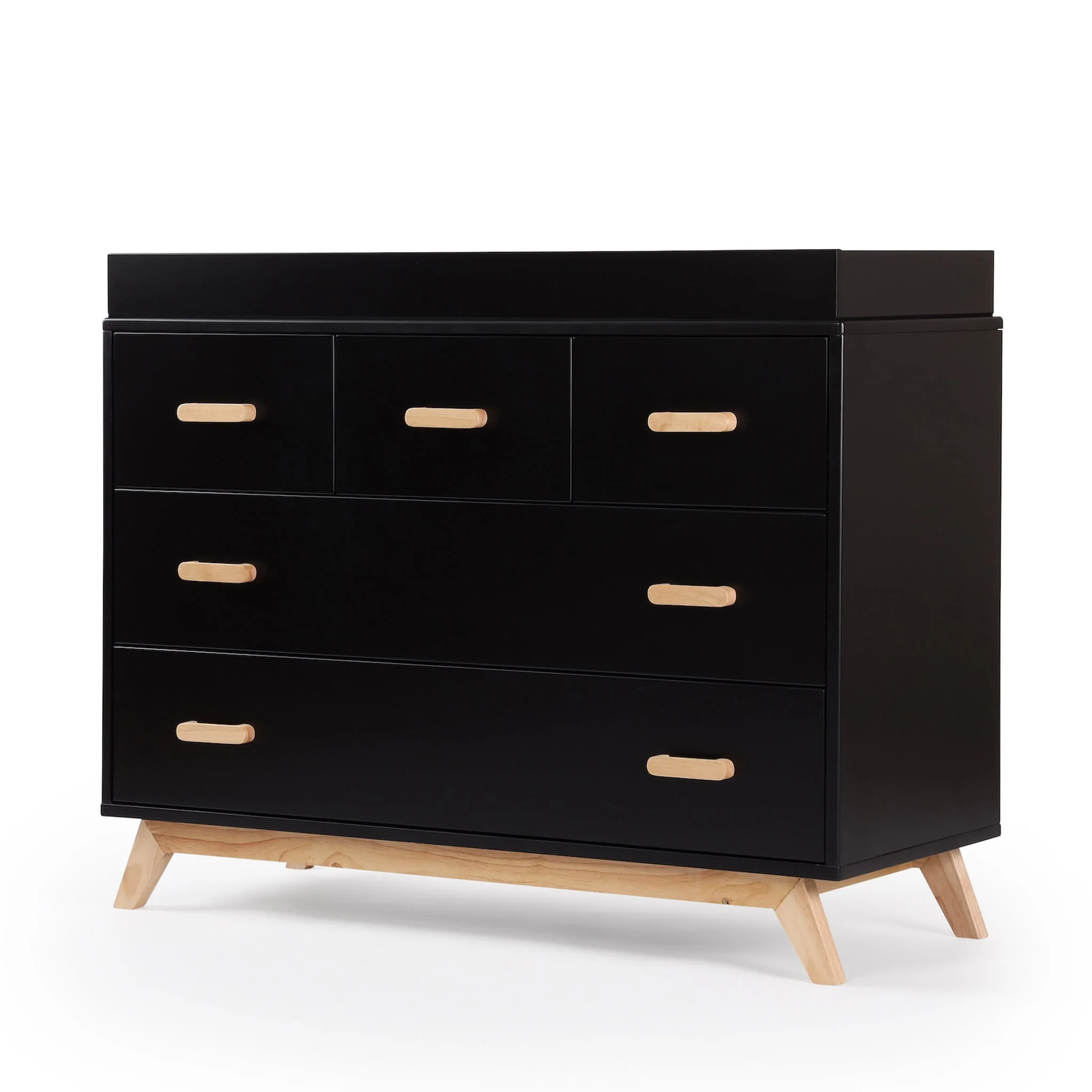 Commode 5 tiroirs Soho - Noir / Naturel - Image 8