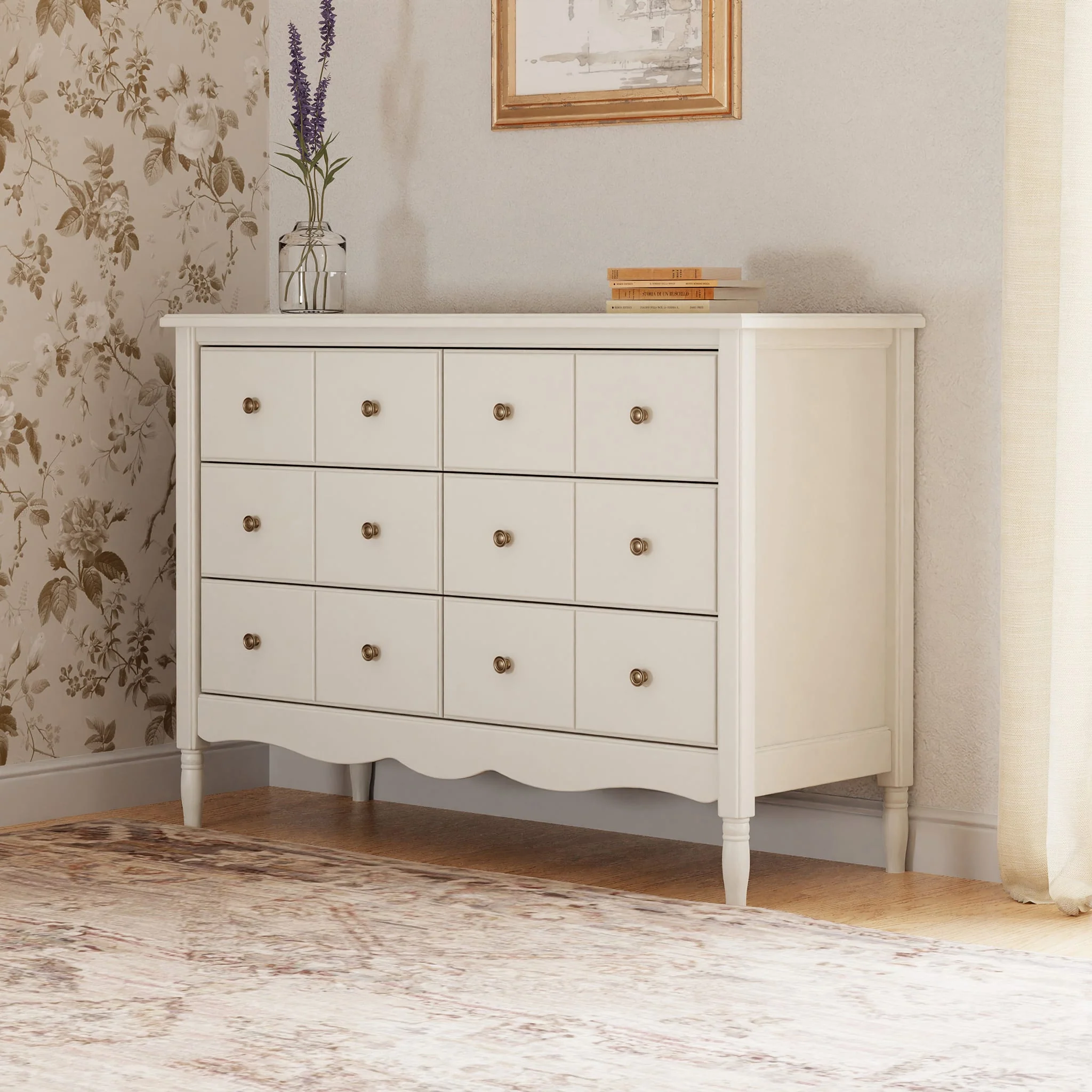 Commode Liberty 6 tiroirs - Blanc Chaud - Image 3