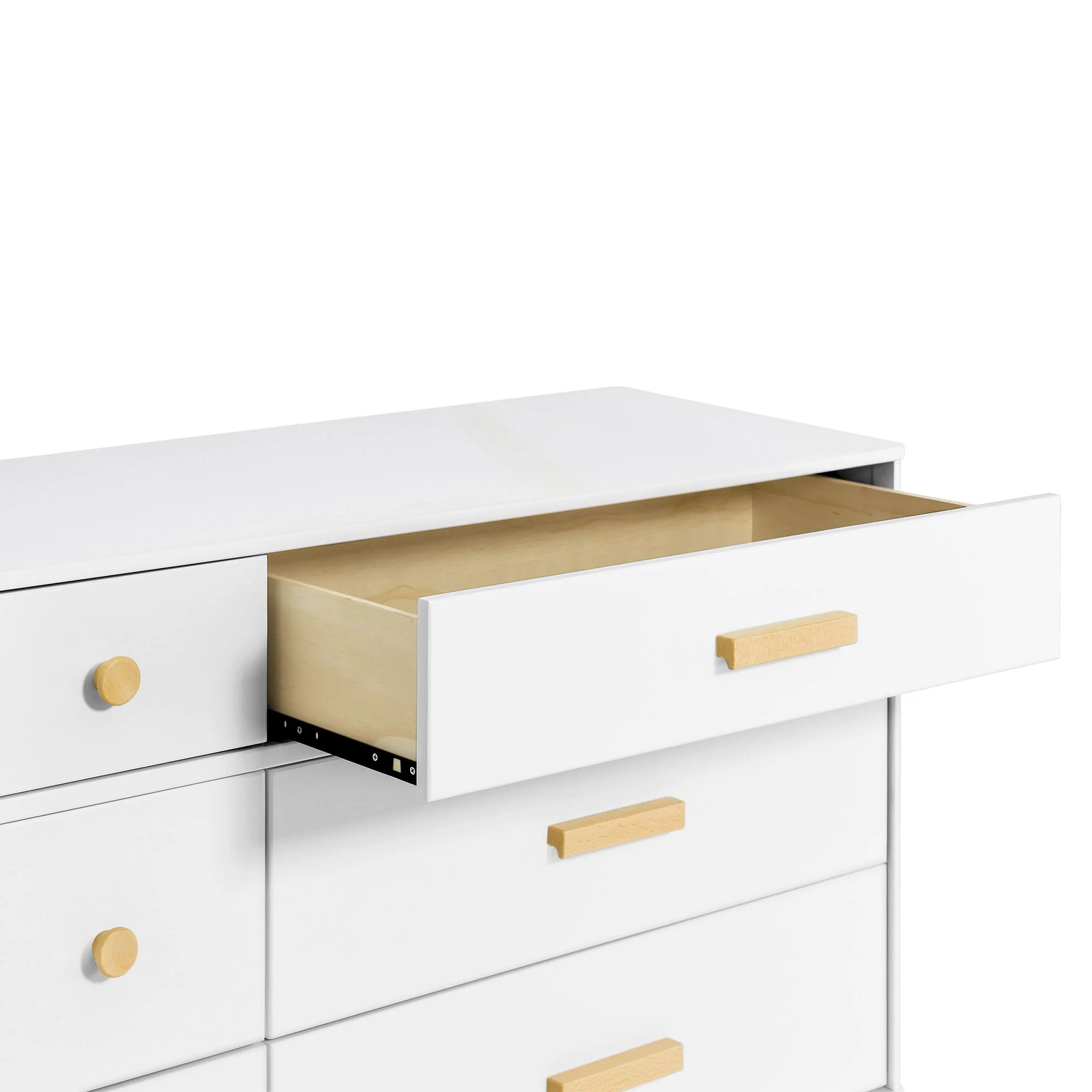 Commode Double 6 Tiroirs Lolly - Blanc / Naturel - Image 4
