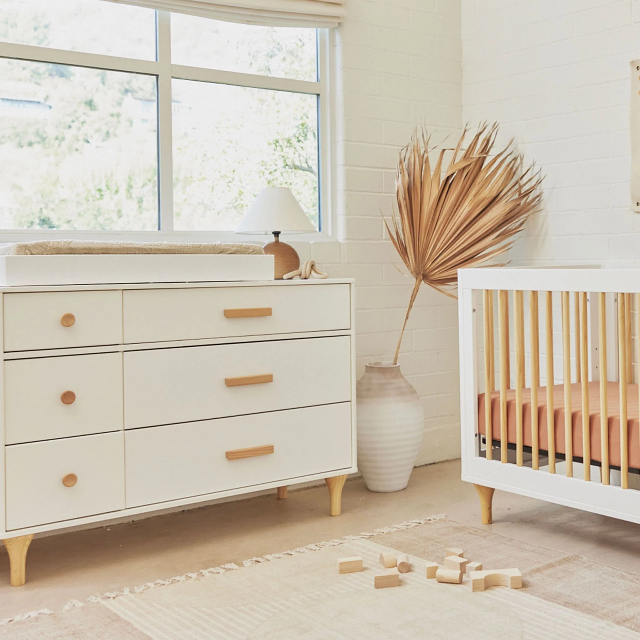 Commode Double 6 Tiroirs Lolly - Blanc / Naturel - Image 7