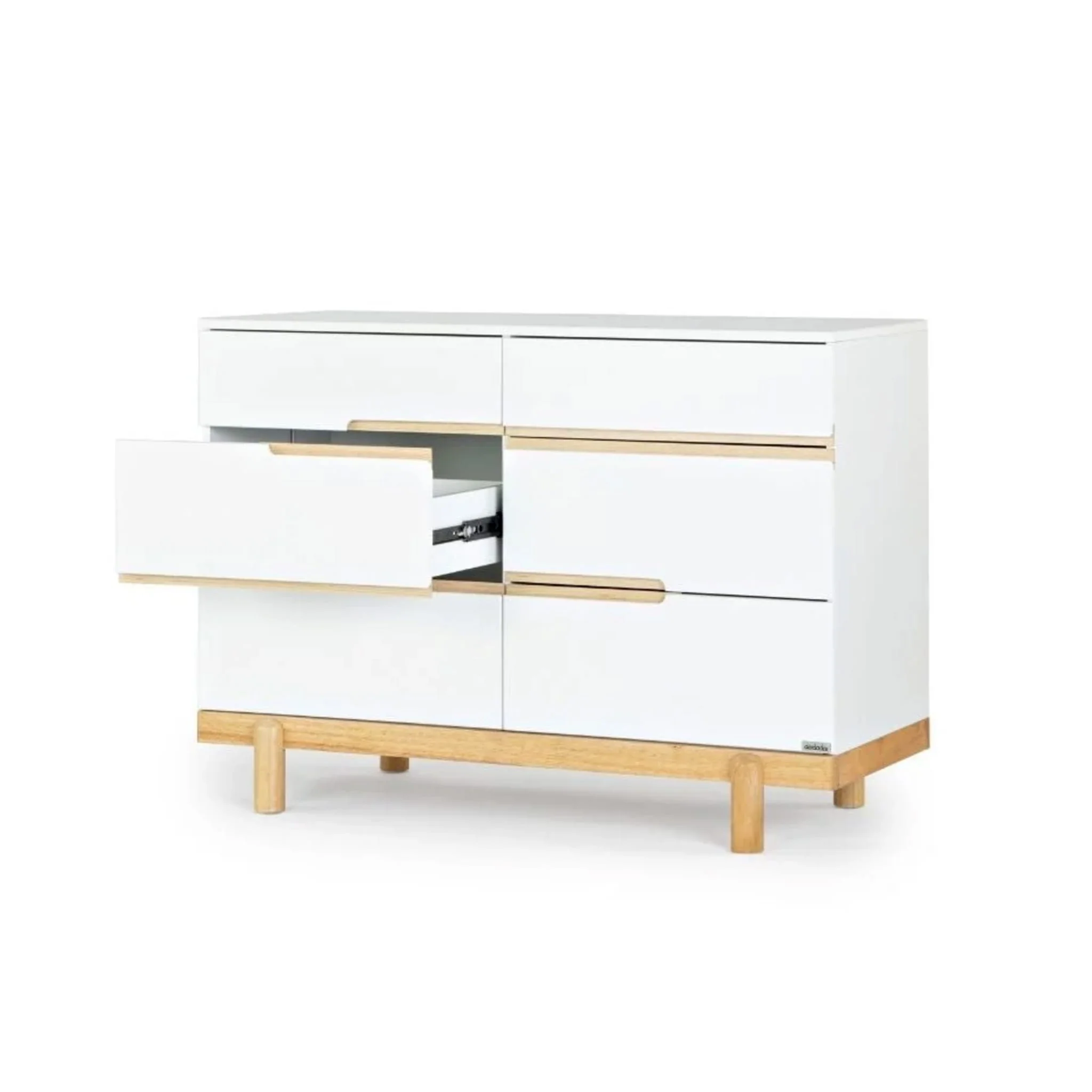 Commode 6 tiroirs Bliss - Blanc / Naturel - Image 5