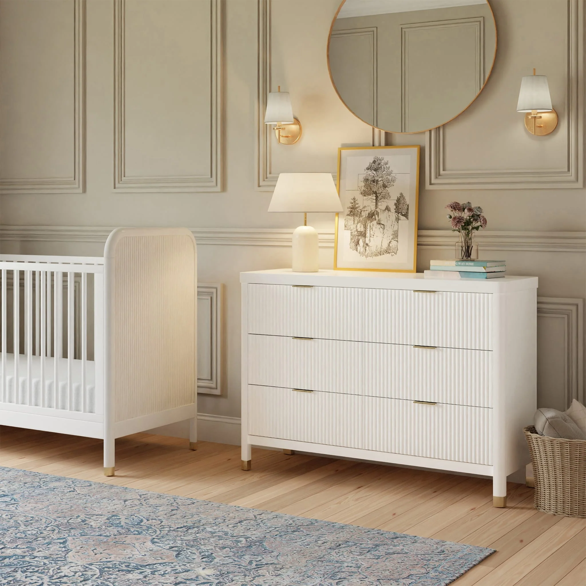 Commode 6 tiroirs Brimsley Tambour - Blanc Chaud - Image 11