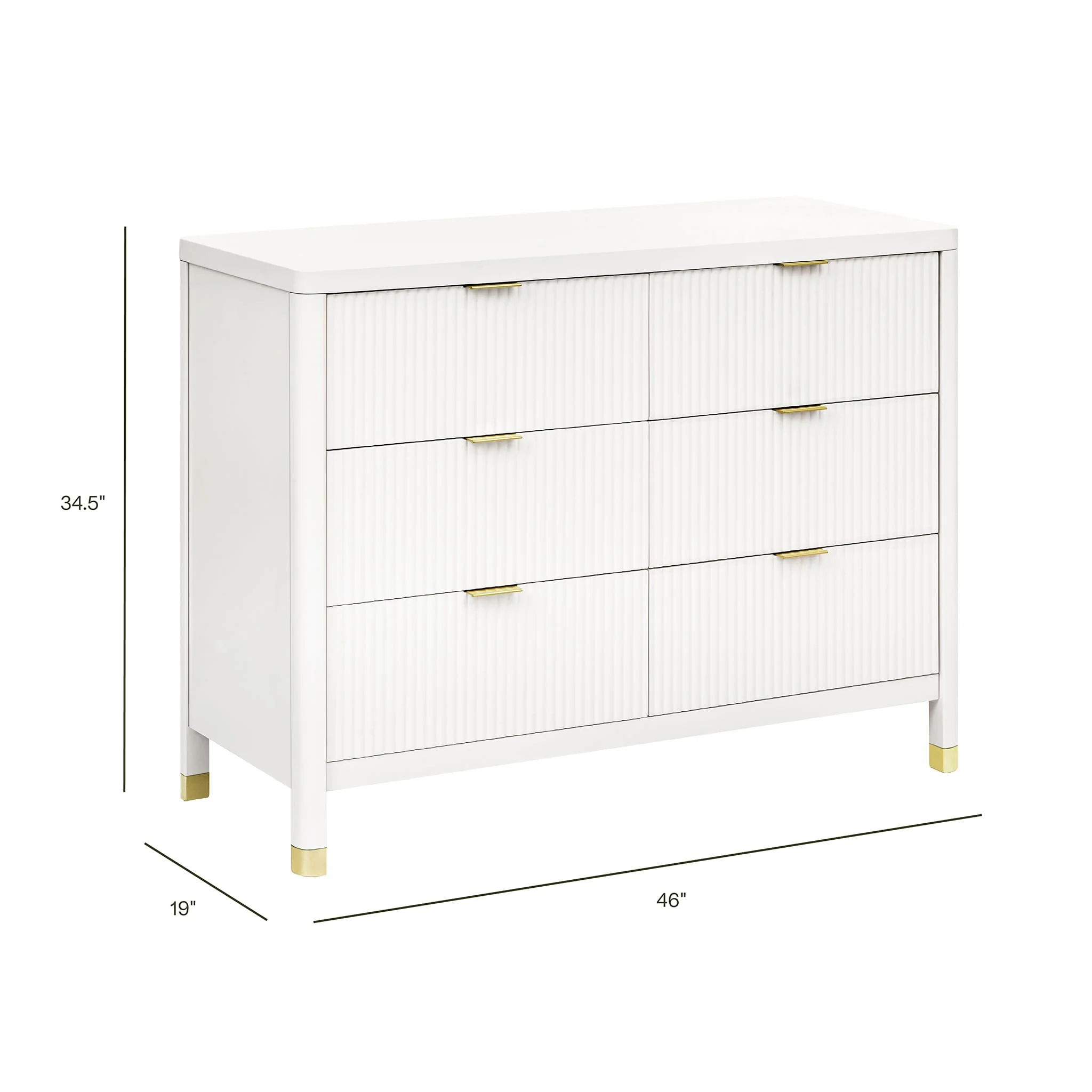 Commode 6 tiroirs Brimsley Tambour - Blanc Chaud - Image 4