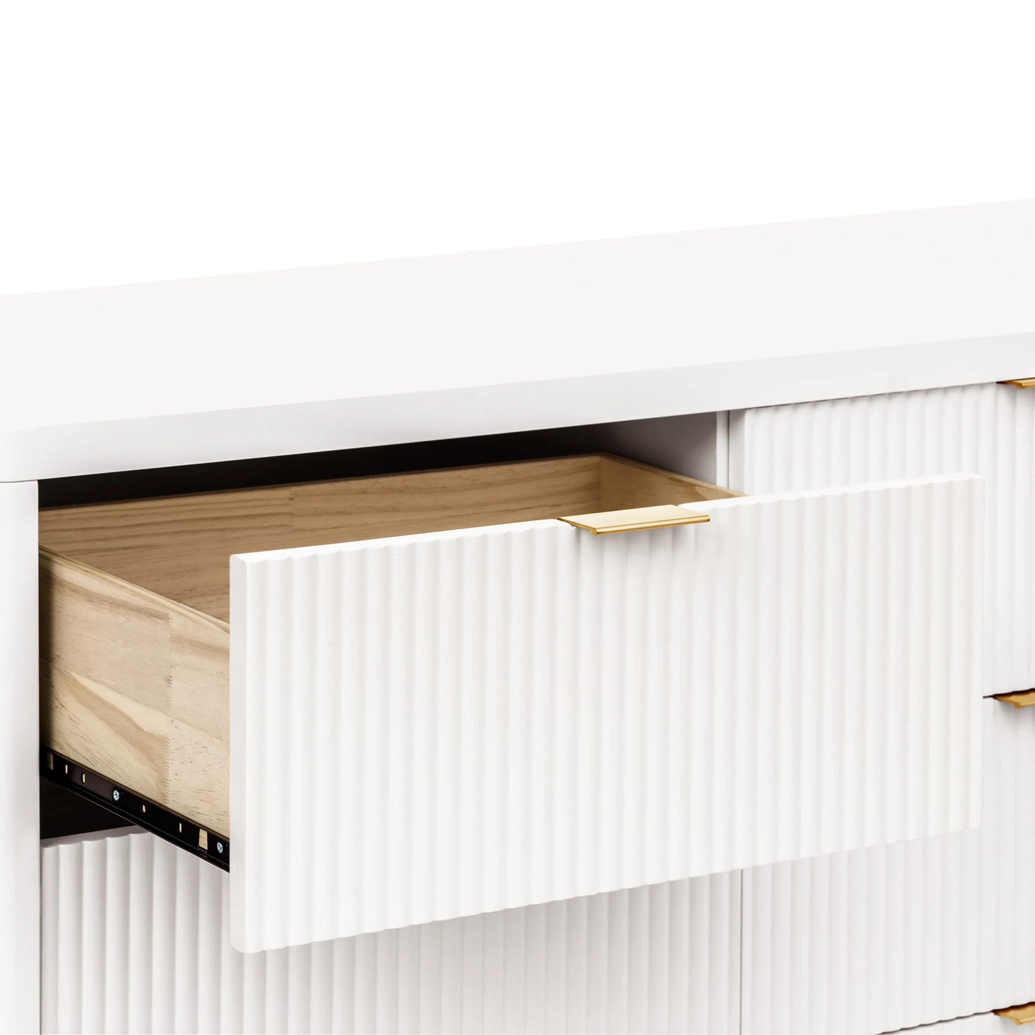 Commode 6 tiroirs Brimsley Tambour - Blanc Chaud - Image 7