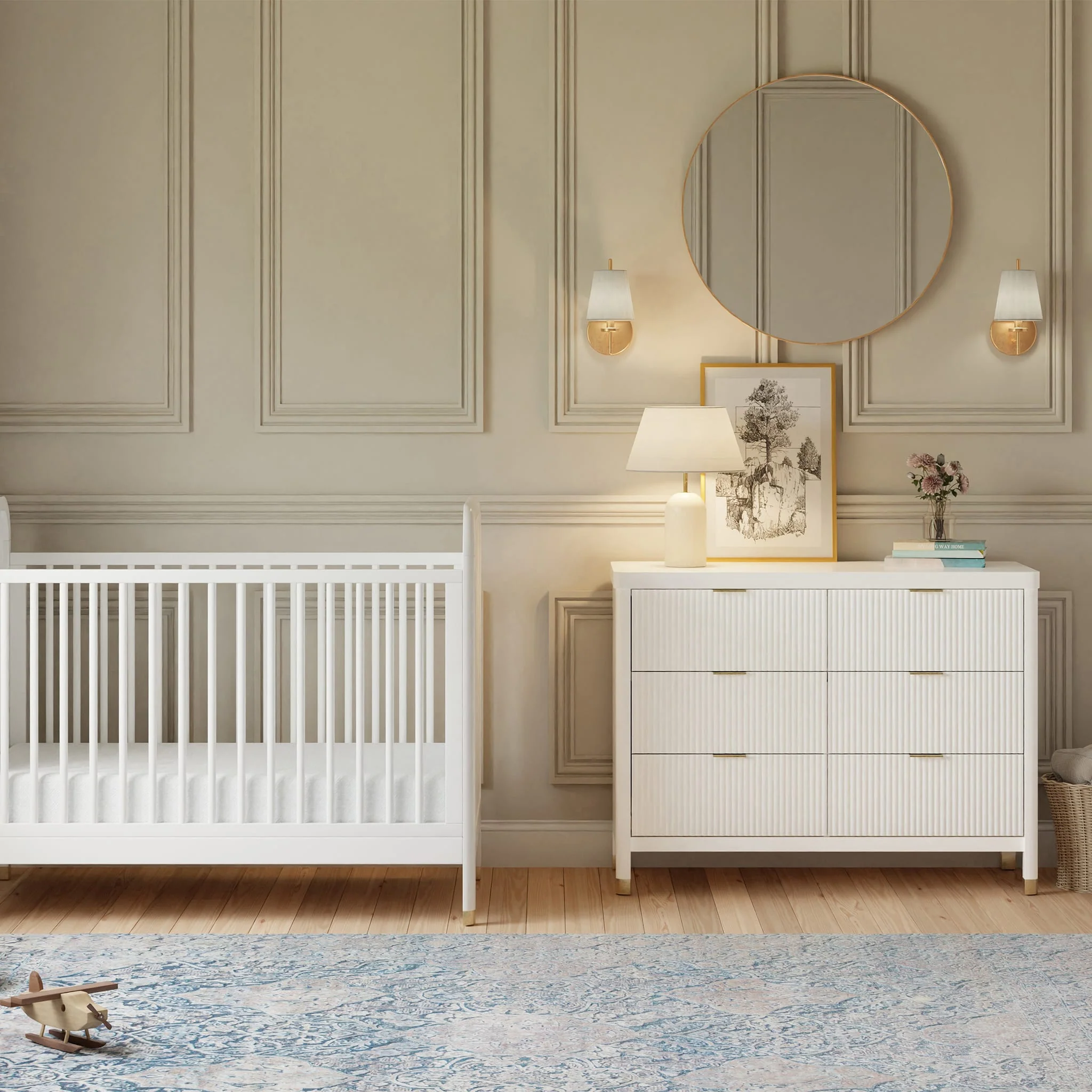 Commode 6 tiroirs Brimsley Tambour - Blanc Chaud - Image 8