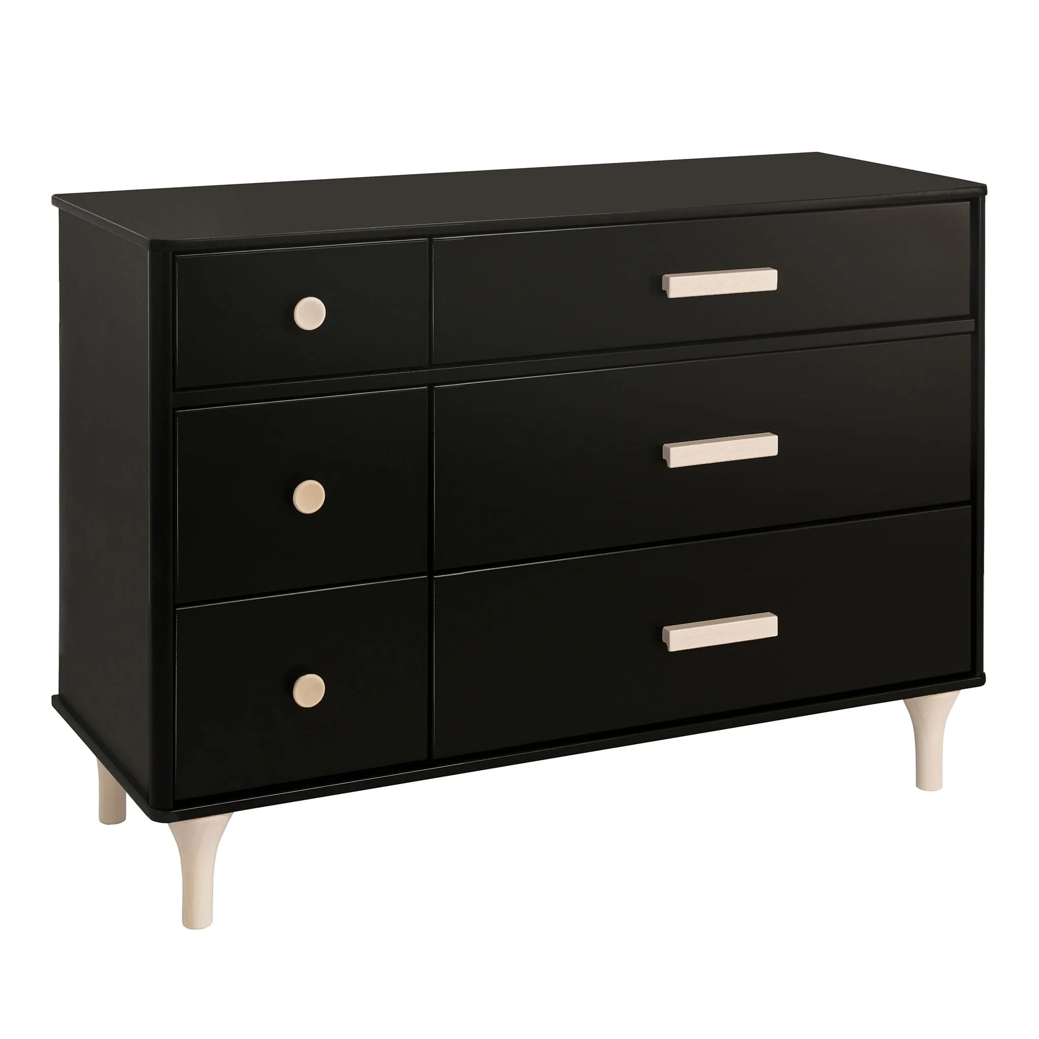 Commode Double 6 Tiroirs Lolly - Noir / Naturel Lavé - Image 2