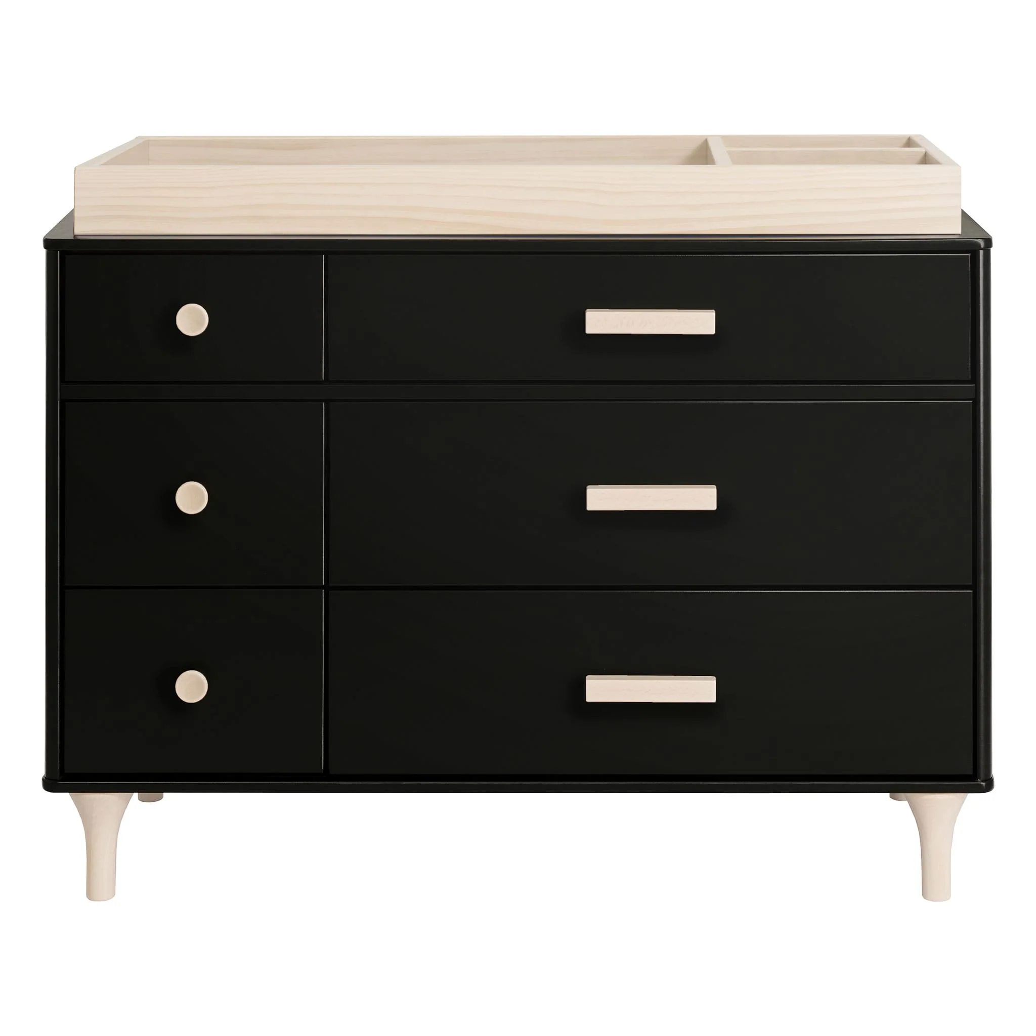 Commode Double 6 Tiroirs Lolly - Noir / Naturel Lavé - Image 3