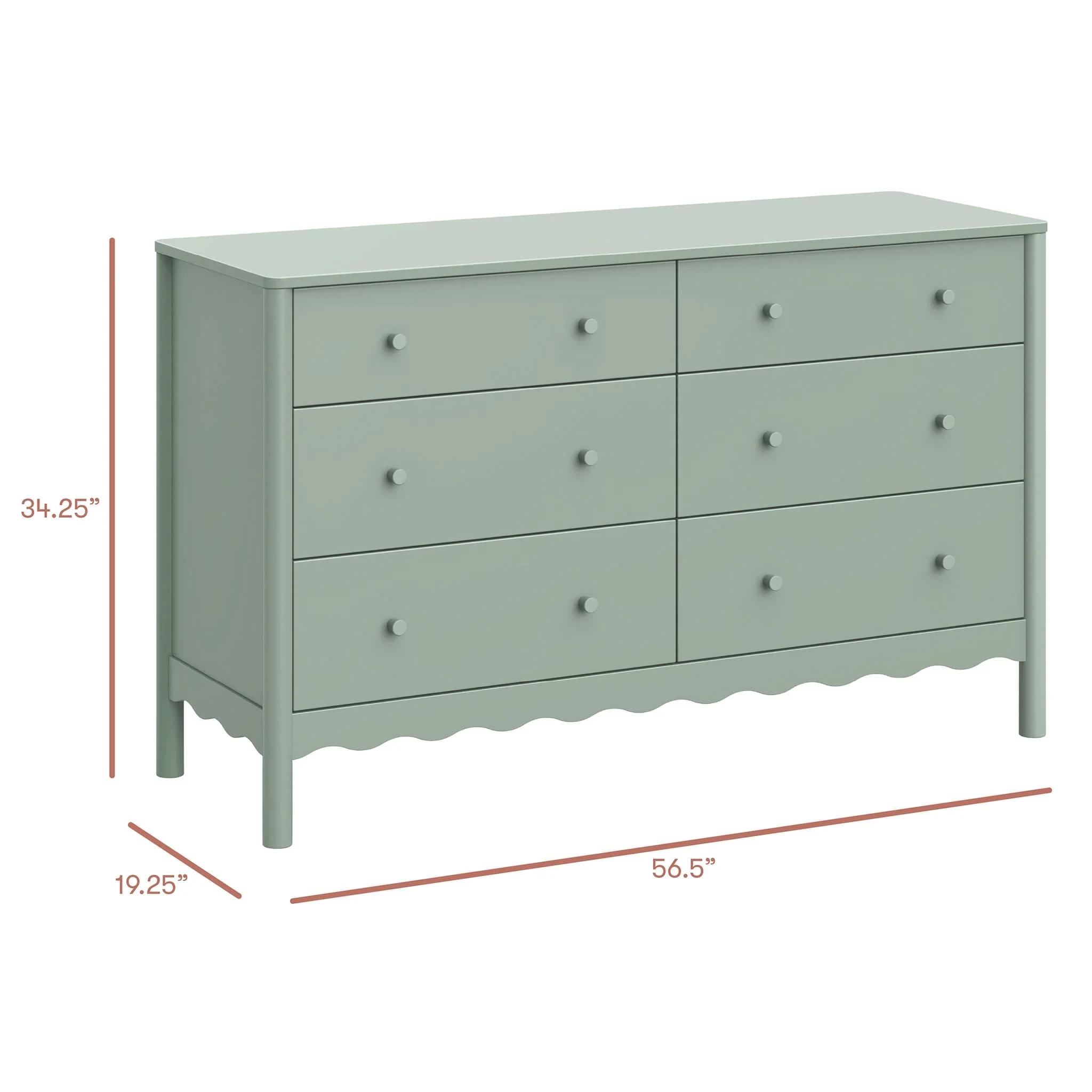 Commode 6 Tiroirs Sweel - Sauge - Image 8