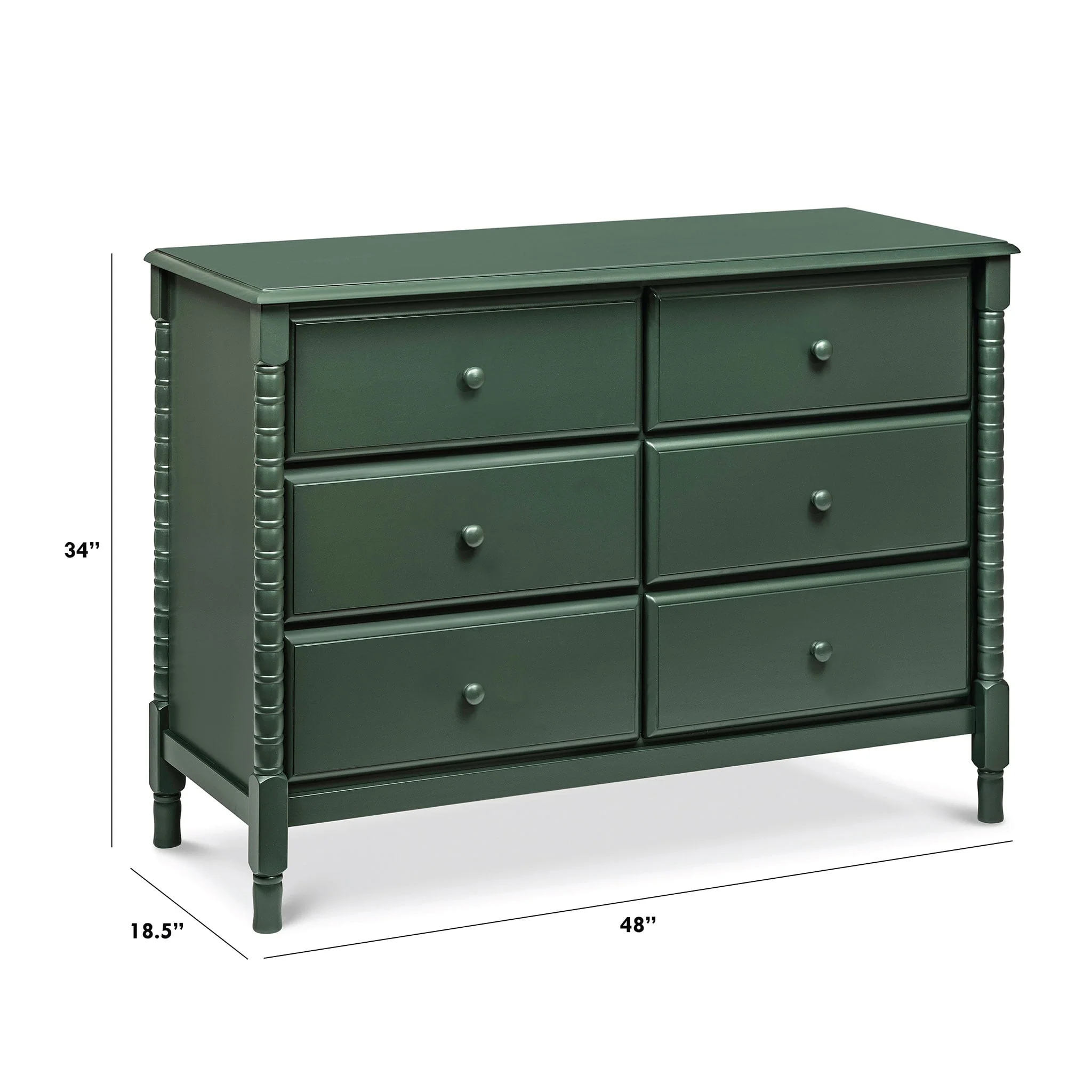 Commode 6 Tiroirs Jenny Lind Spindle - Vert - Image 6