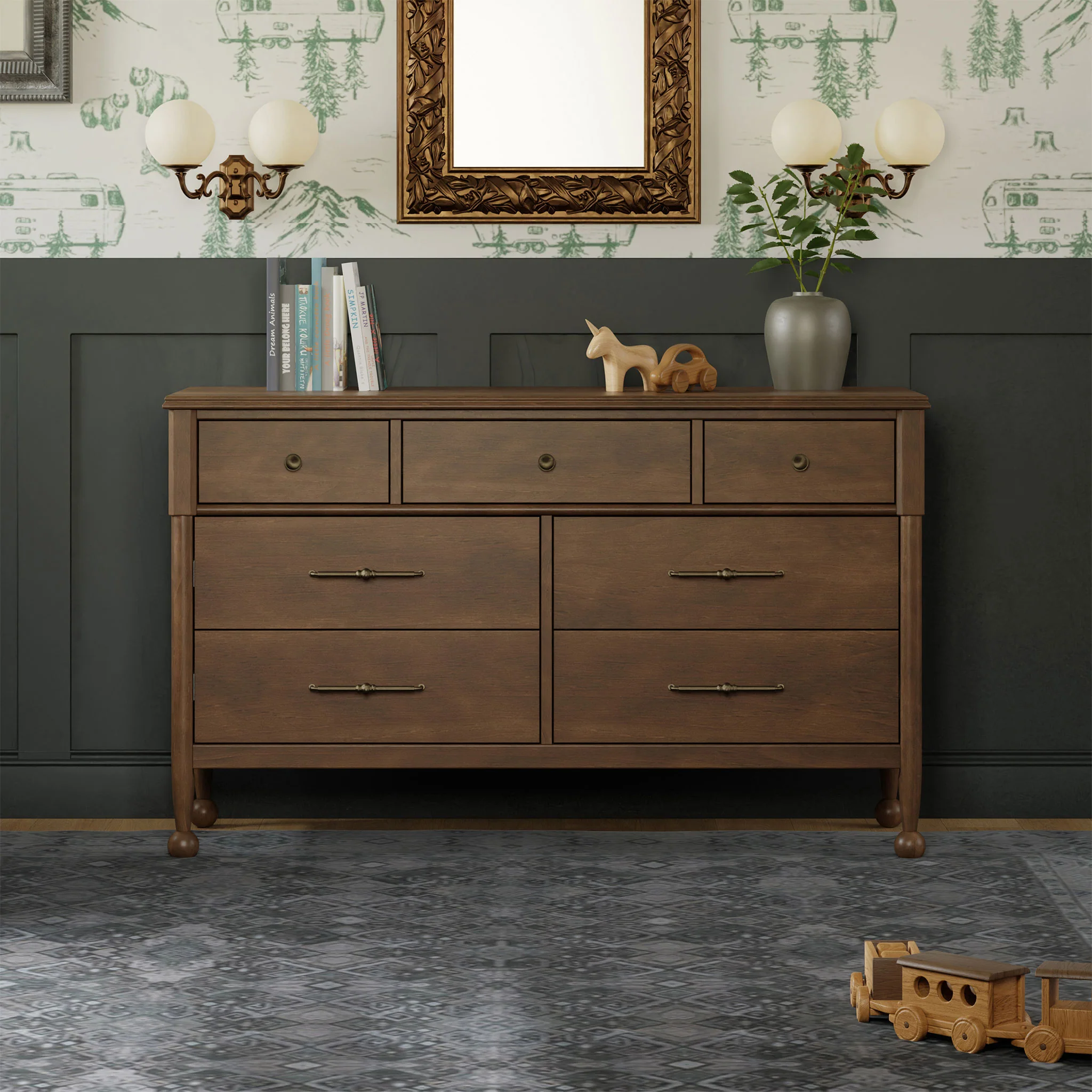 Commode 7 Tiroirs Alouette - Noyer Naturel - Image 3