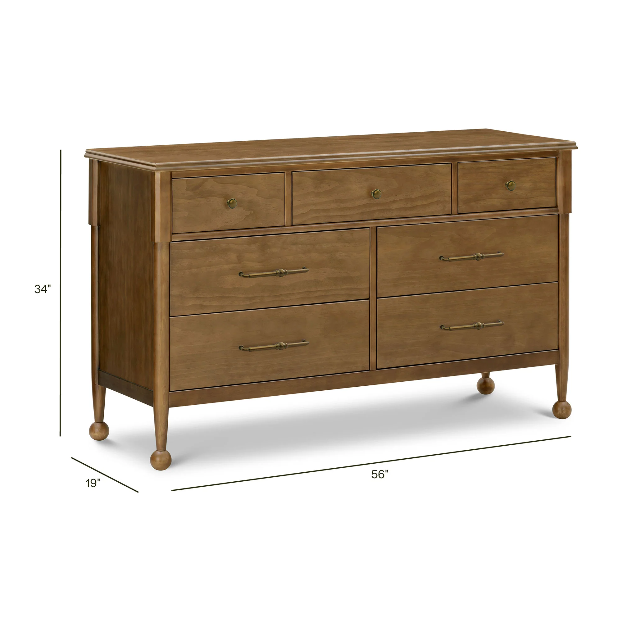 Commode 7 Tiroirs Alouette - Noyer Naturel - Image 6