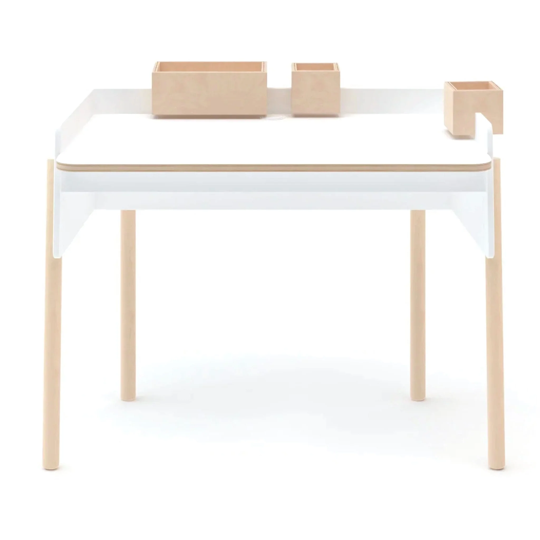 Bureau De Travail Brooklyn - Blanc/ Naturel