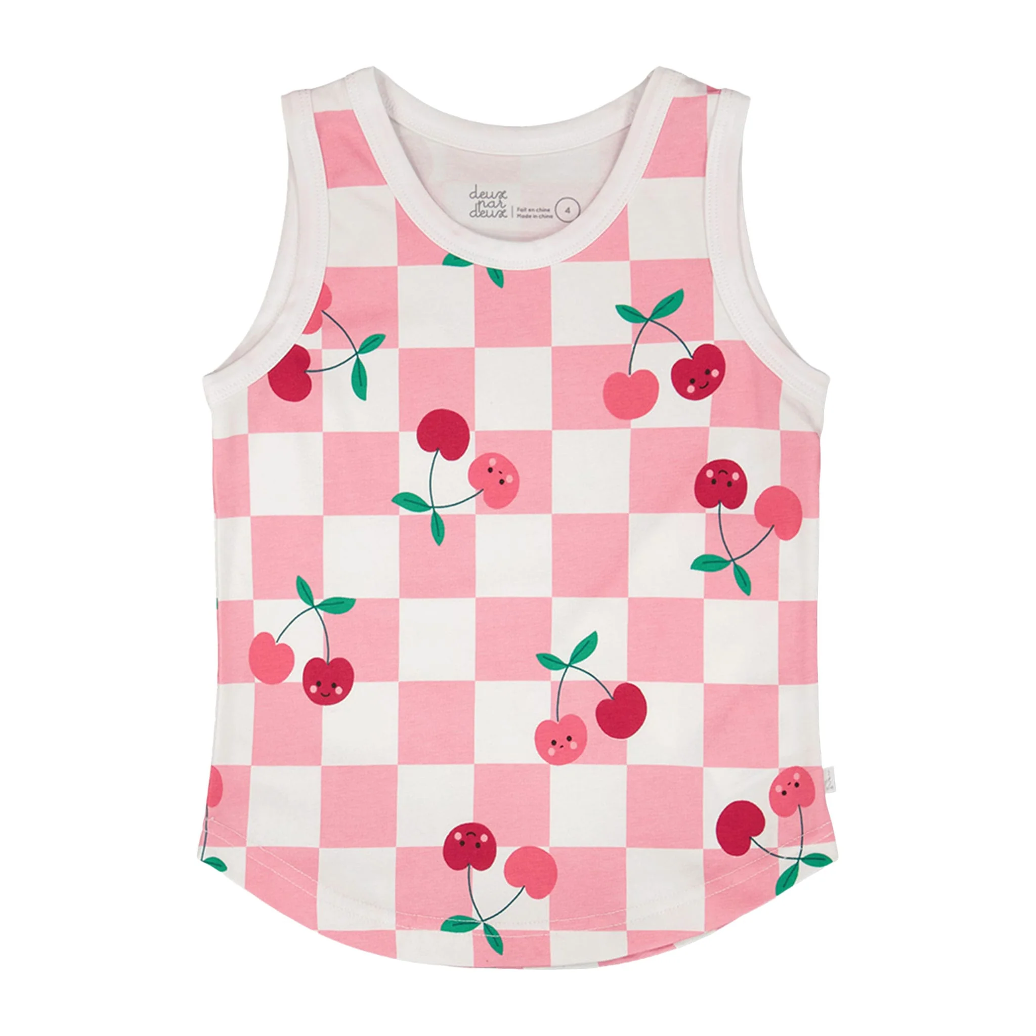 Camisole Carreaux Cerise 3-6ans