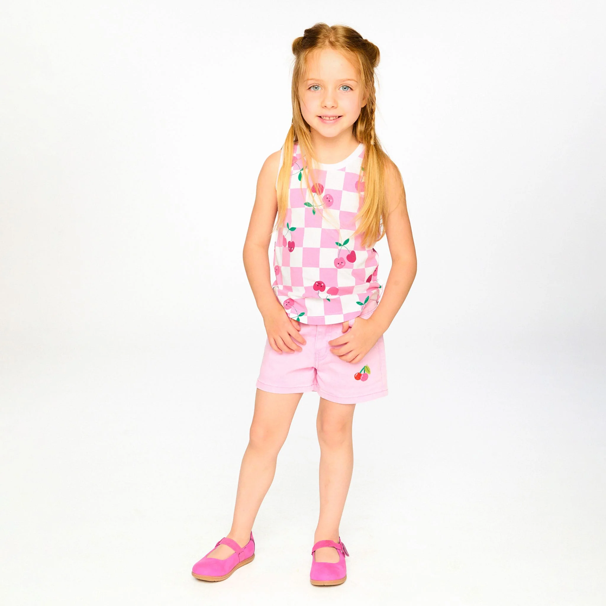 Camisole Carreaux Cerise 3-6ans - Image 2