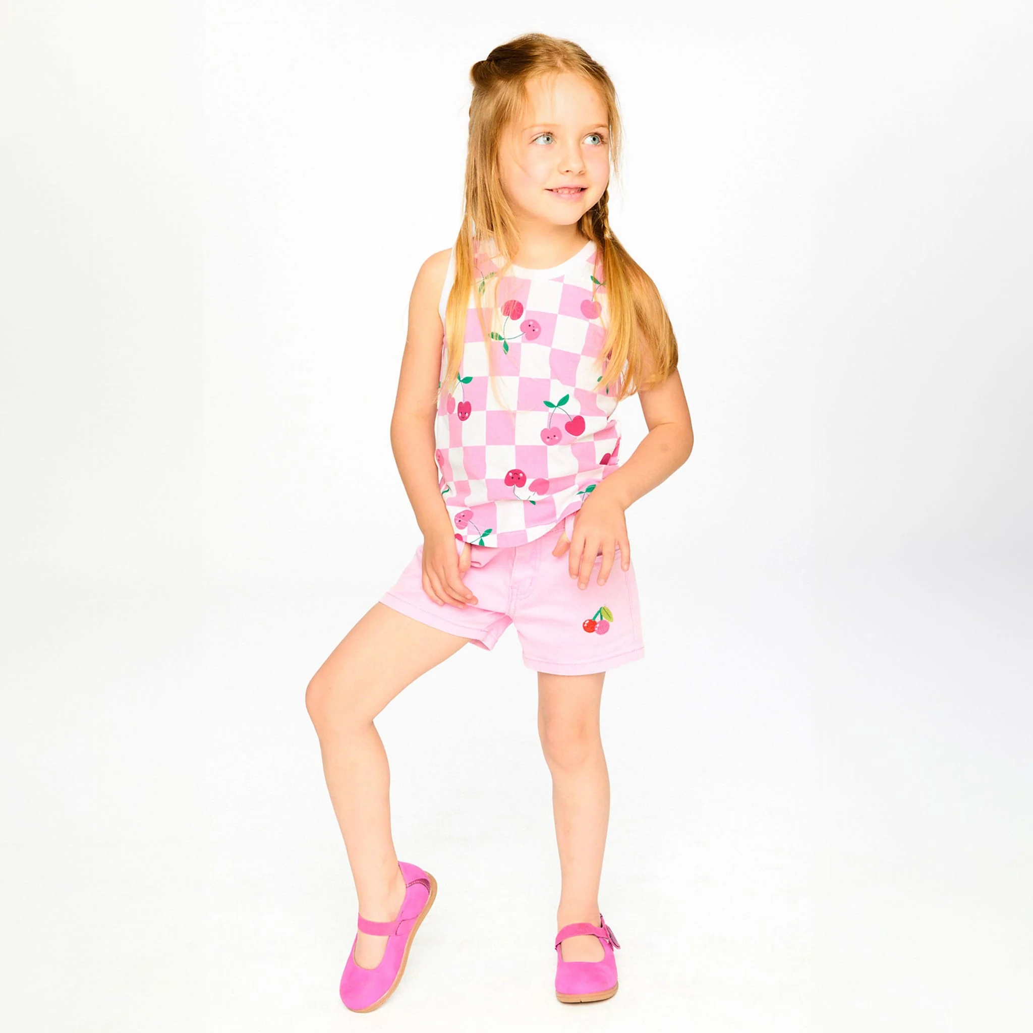 Camisole Carreaux Cerise 7-10ans - Image 3