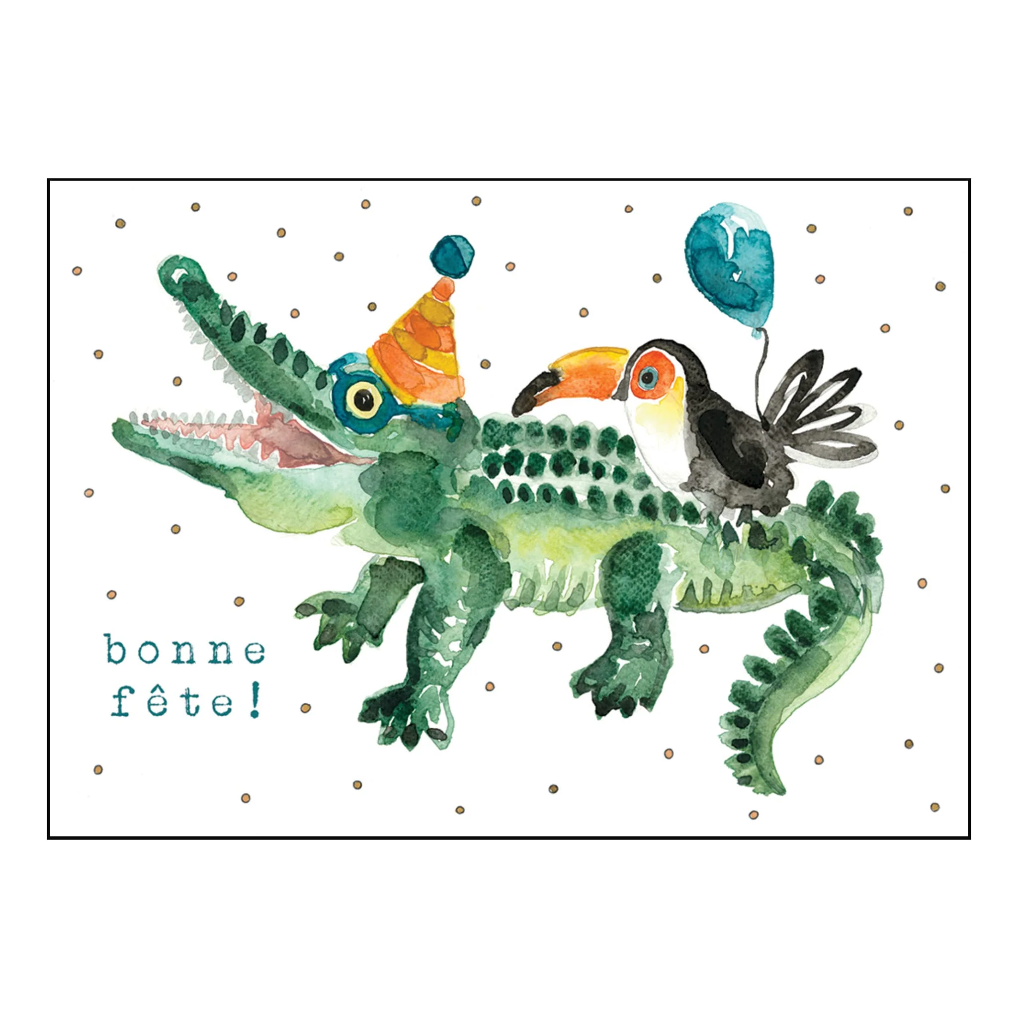 Carte de Souhait Bonne FĂȘte Crocodile
