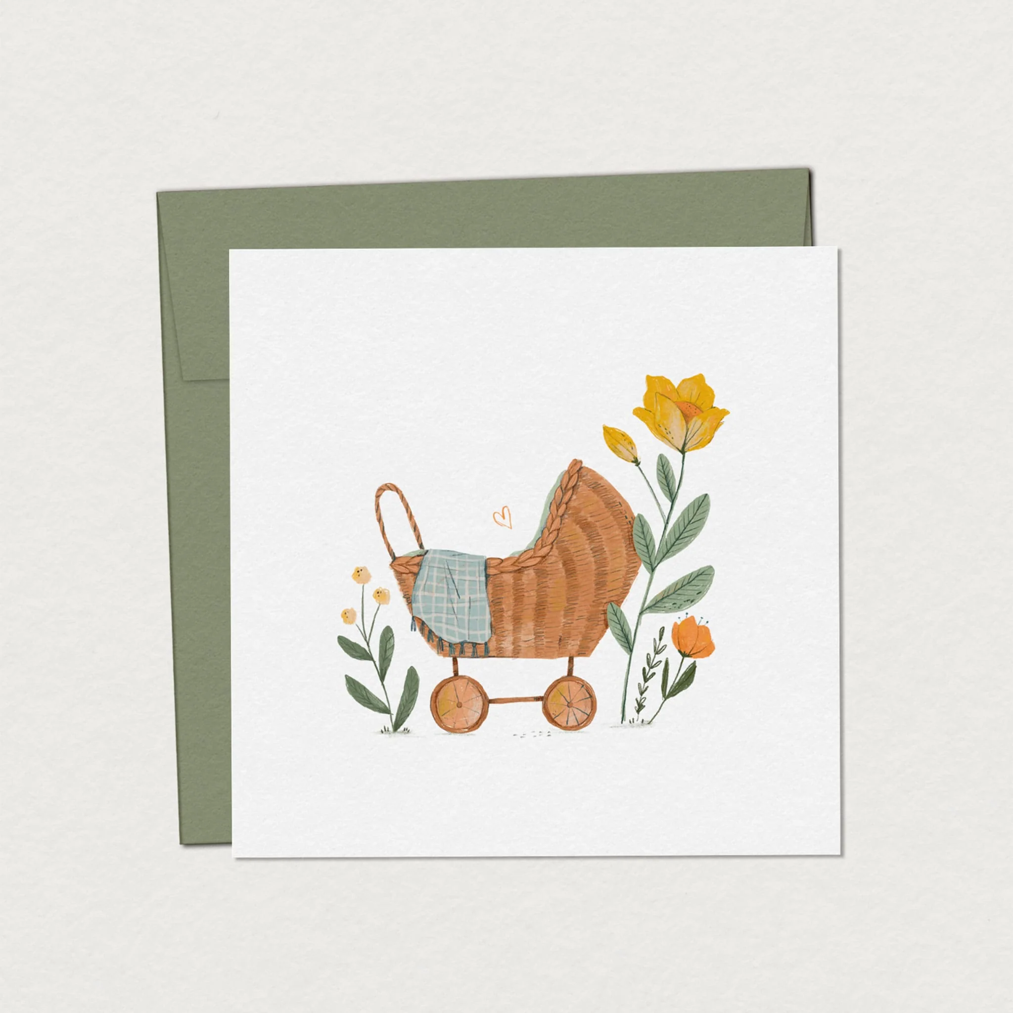 Carte de Souhait de Bébé - Landeau