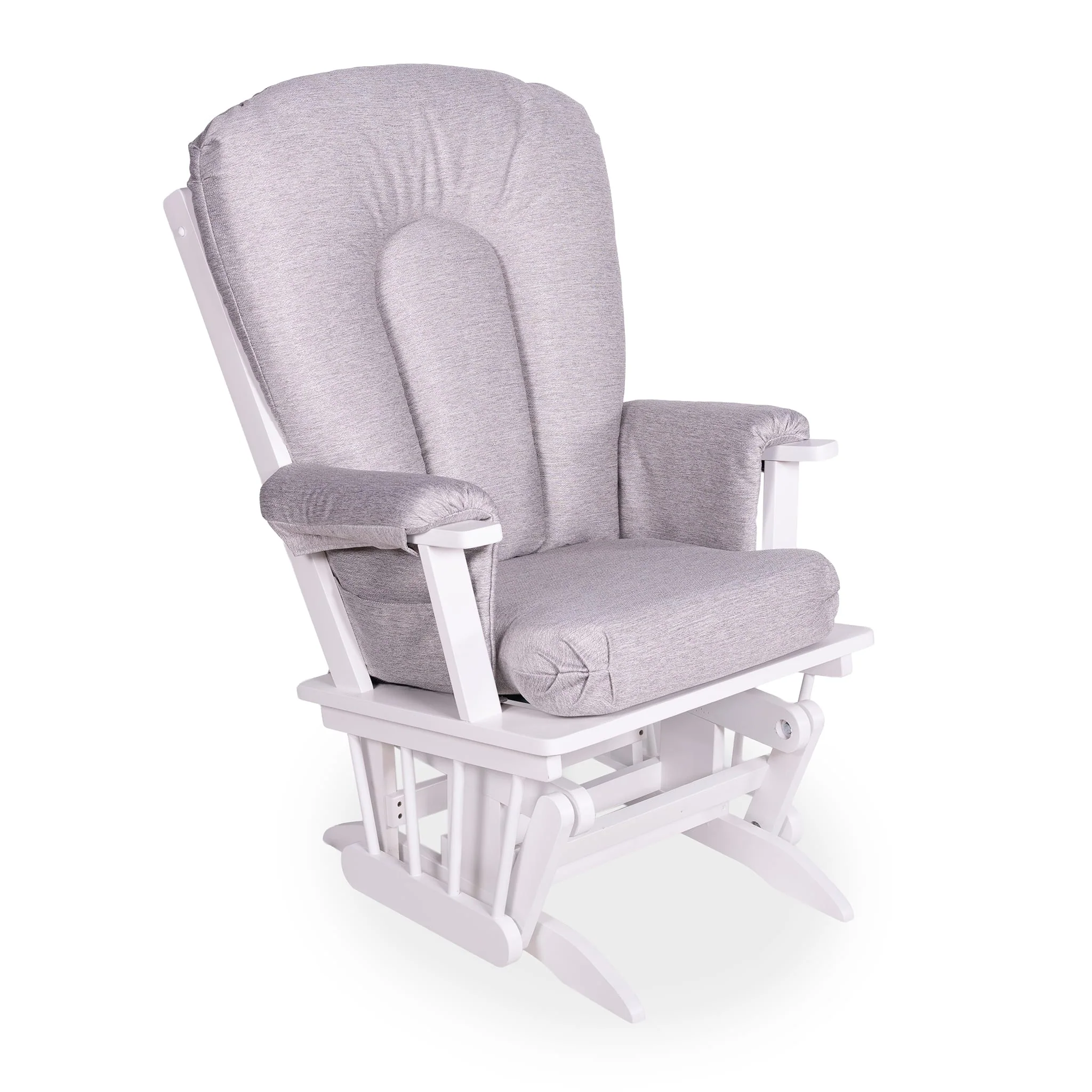 Chaise Berçante Bois - Blanc-  Tissus sur commande spéciale - Image 3