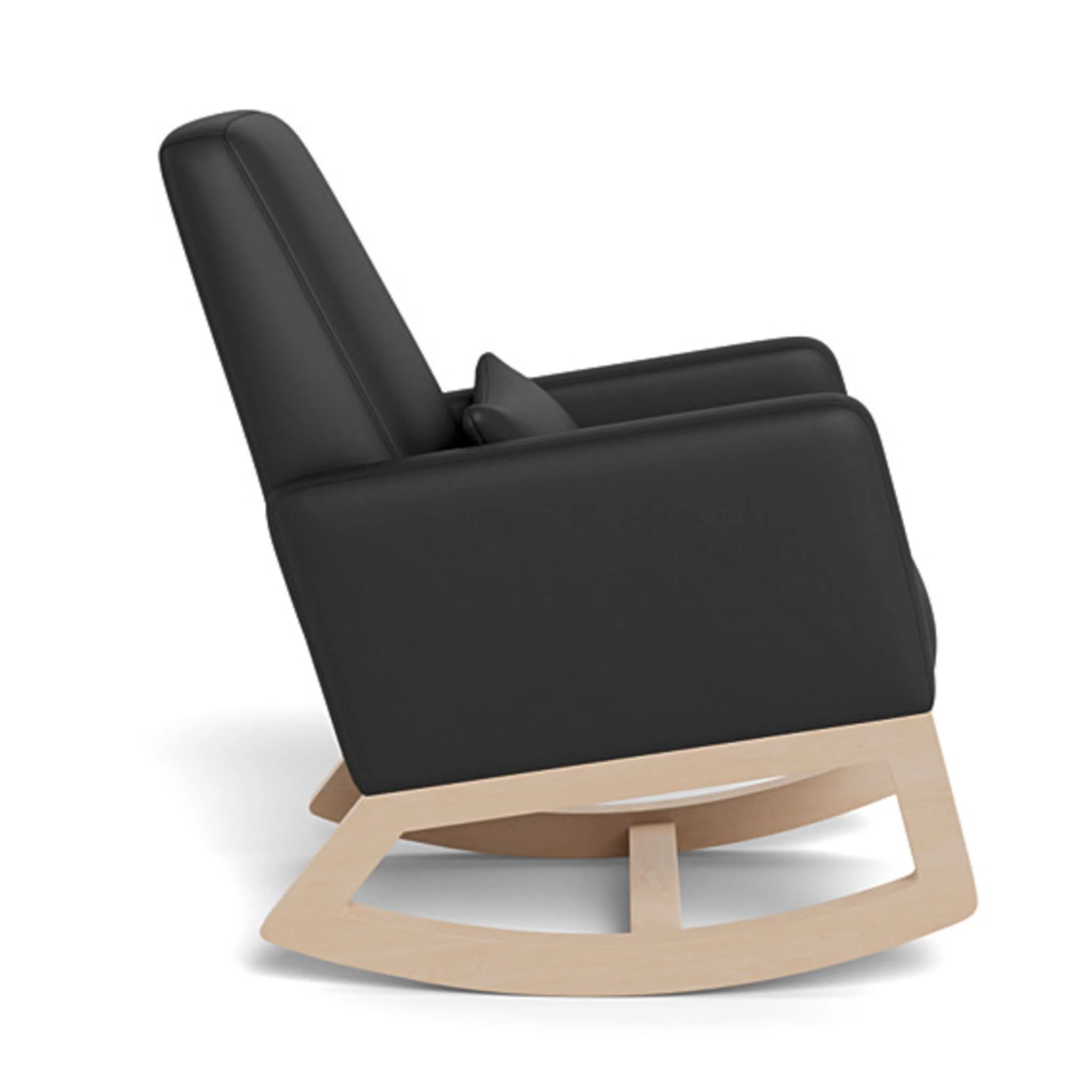 Chaise Berçante Joya - Cuir Noir / Bois Érable - Image 2
