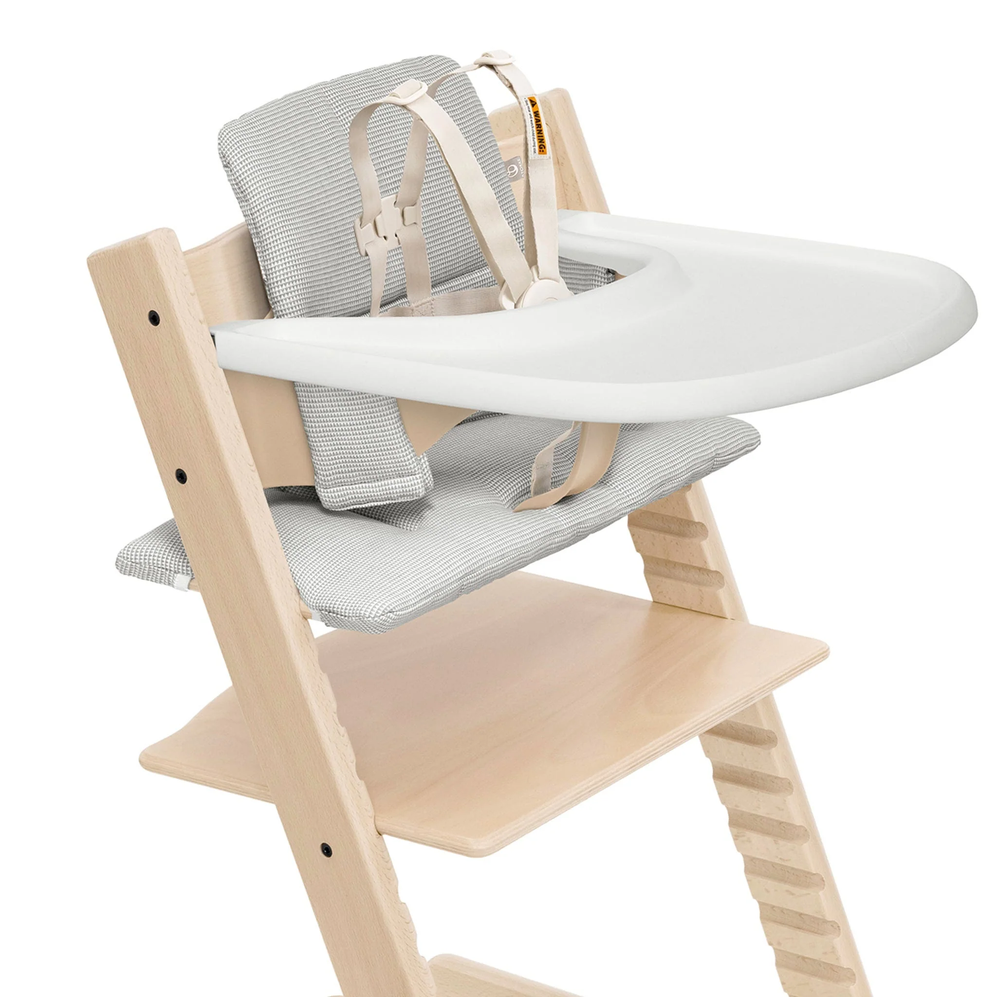 Chaise Haute Tripp Trapp® V2 + Coussin Gris avec Cabaret Stokke® - Naturel - Image 2