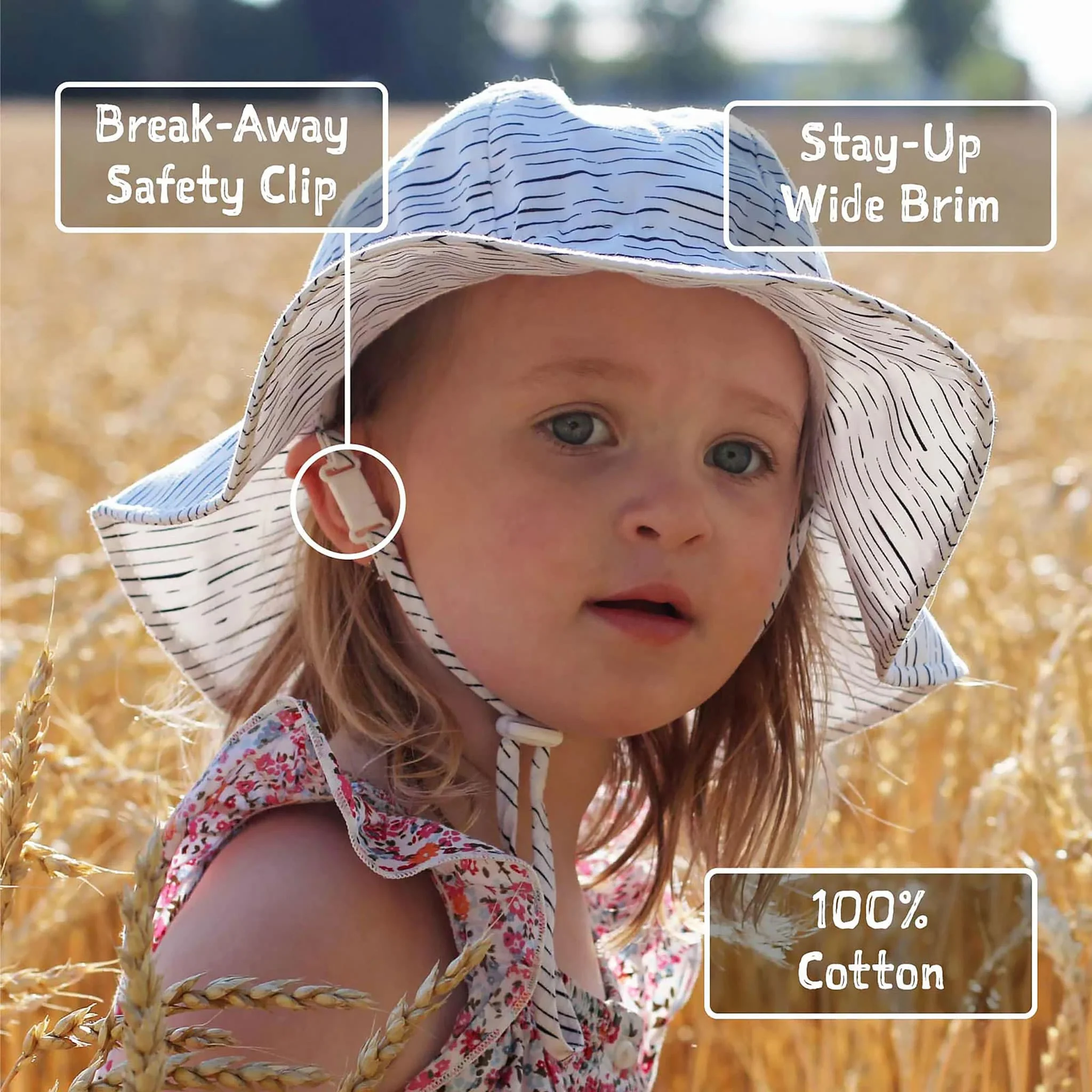 Chapeau Coton UV Fleurs 2-5ans - Image 2