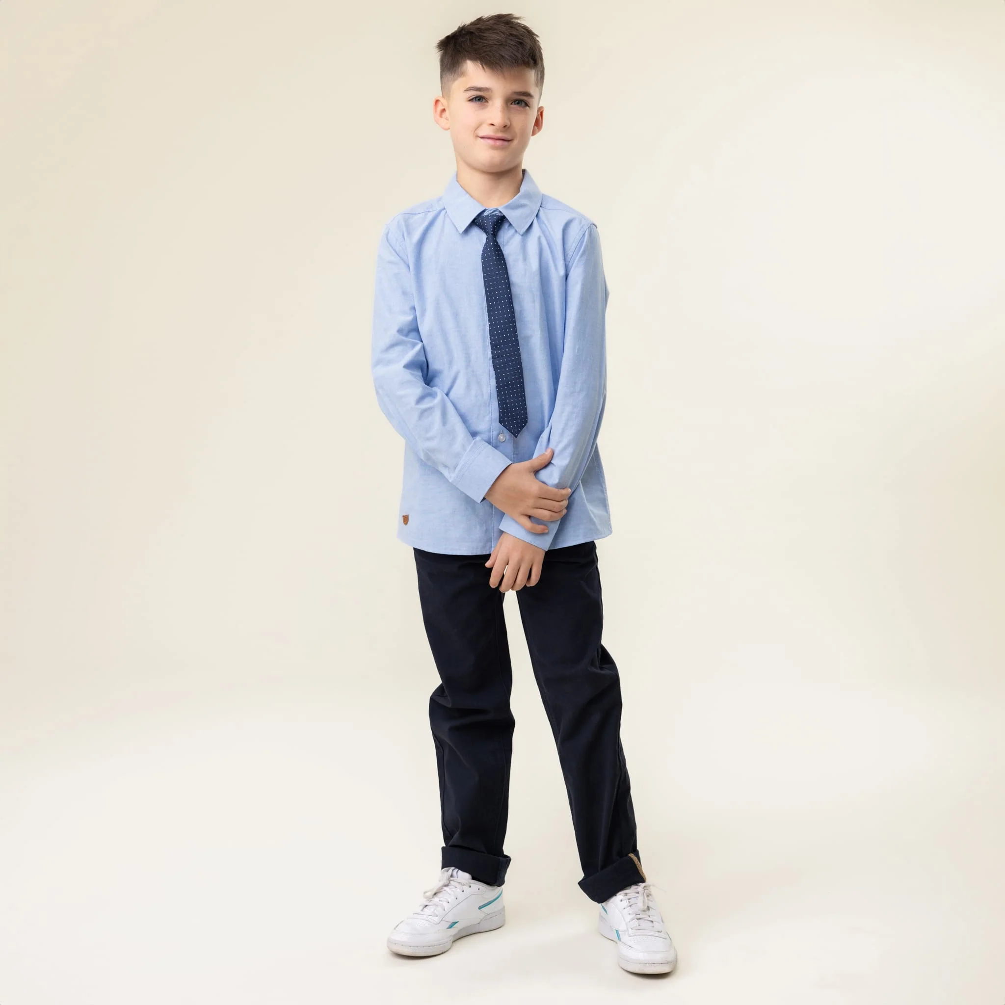 Chemise Manches Longues Cravate Bleue 2-12ans - Image 5