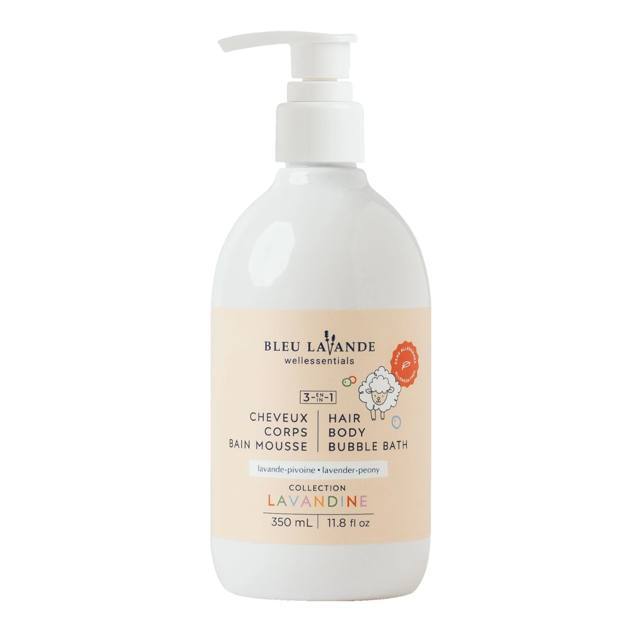 3-en-1 Cheveux, Corps et Bain Mousse pour Bébé Lavandine– 350 ml