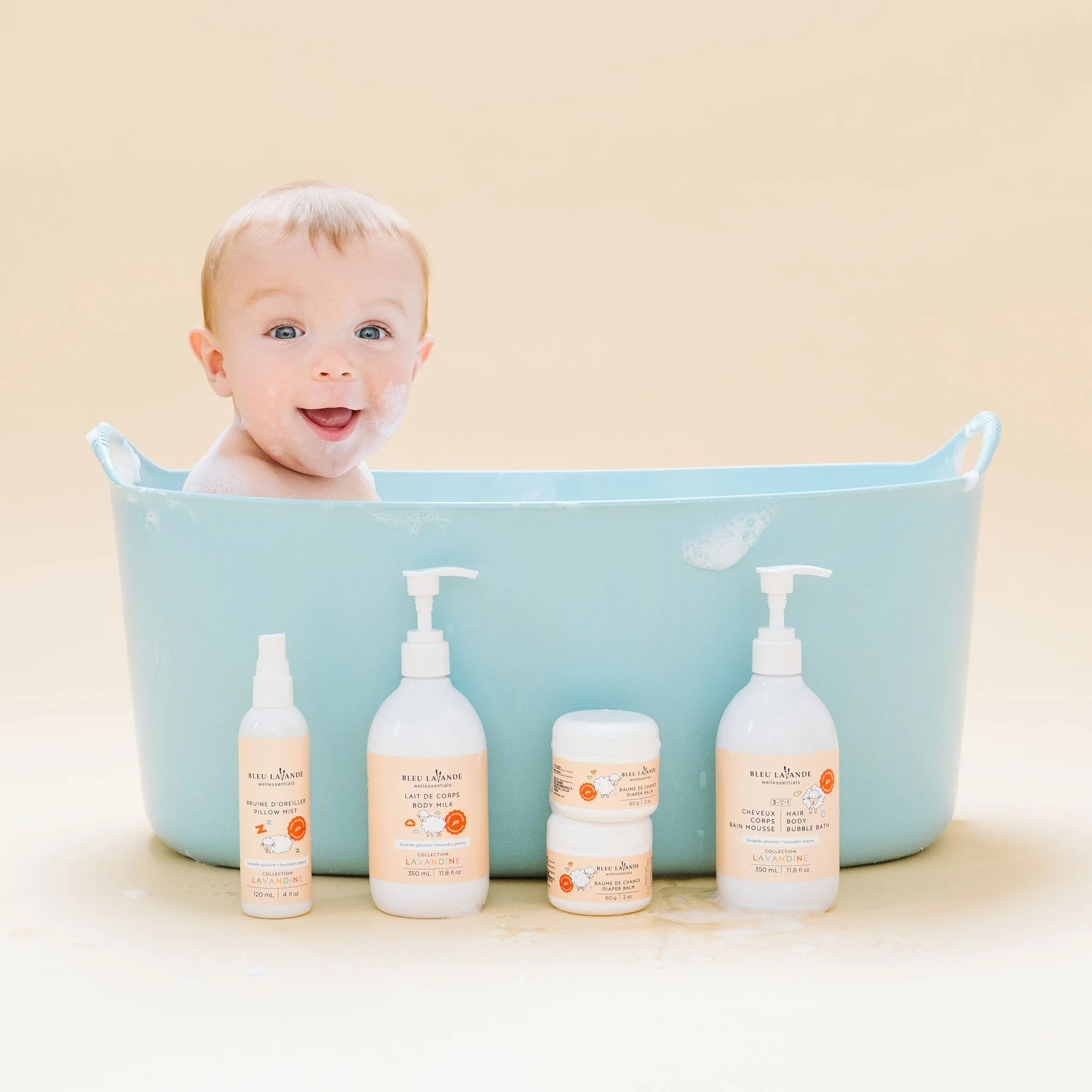 3-en-1 Cheveux, Corps et Bain Mousse pour Bébé Lavandine– 350 ml - Image 5