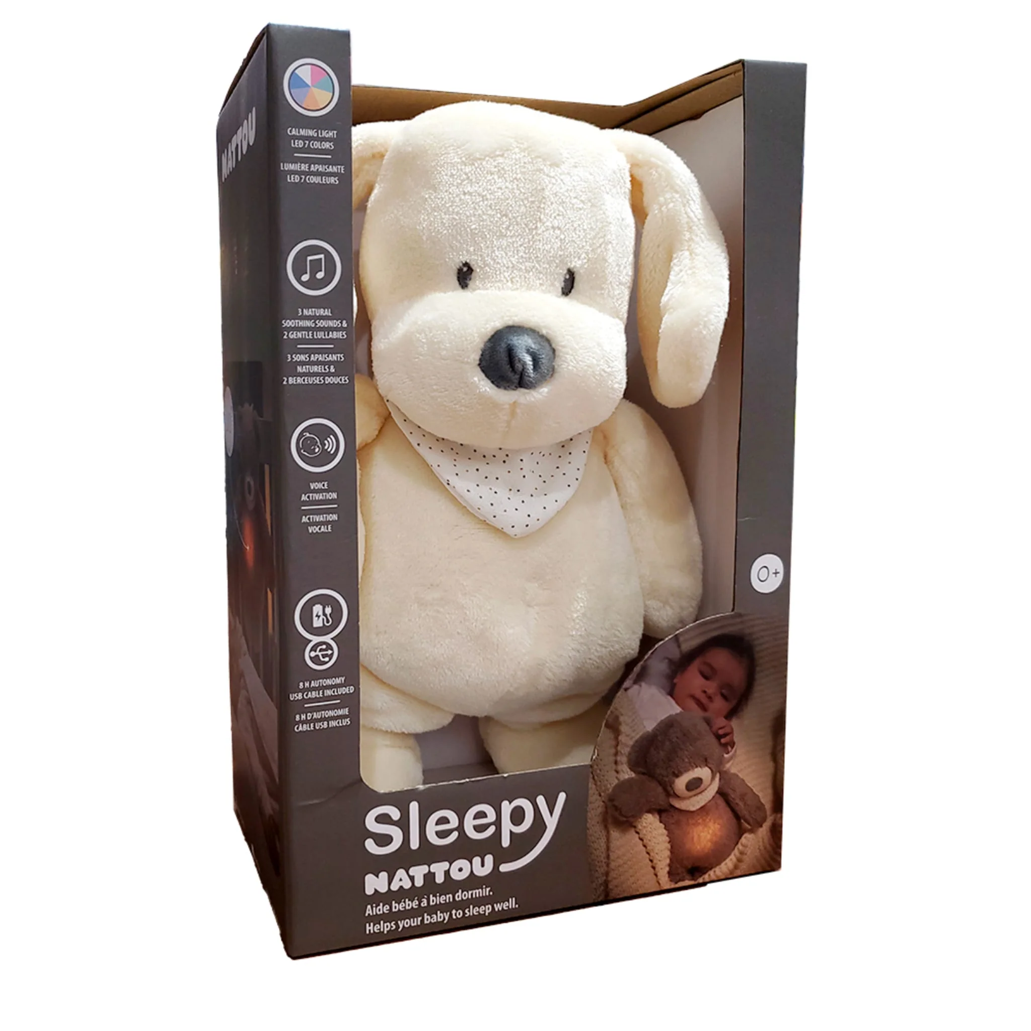 Chien Peluche Veilleuse Sleepy - Vanille - Image 3