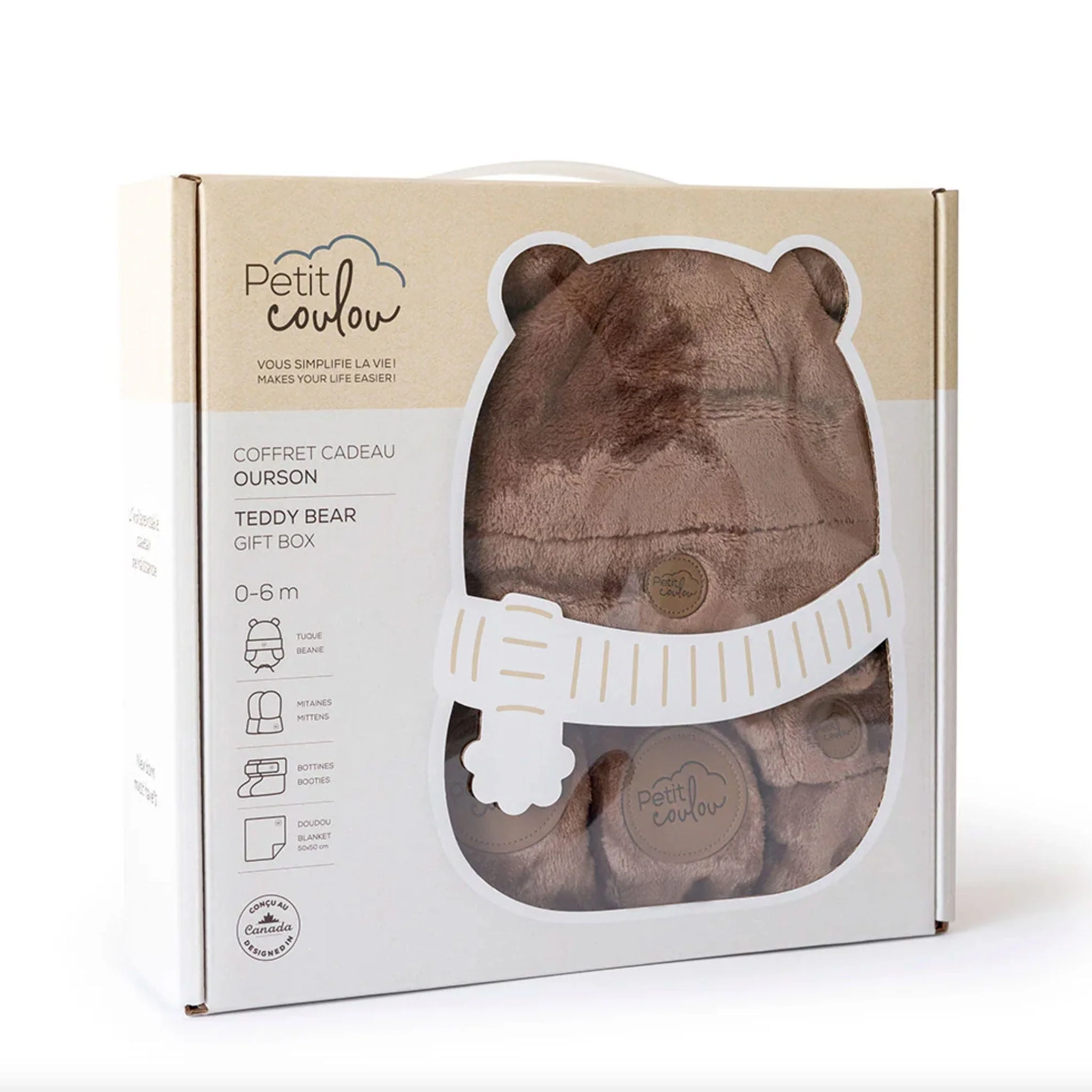 Coffret cadeau Ourson pour bébé (4 accessoires) - Moka 0-6m - Image 3