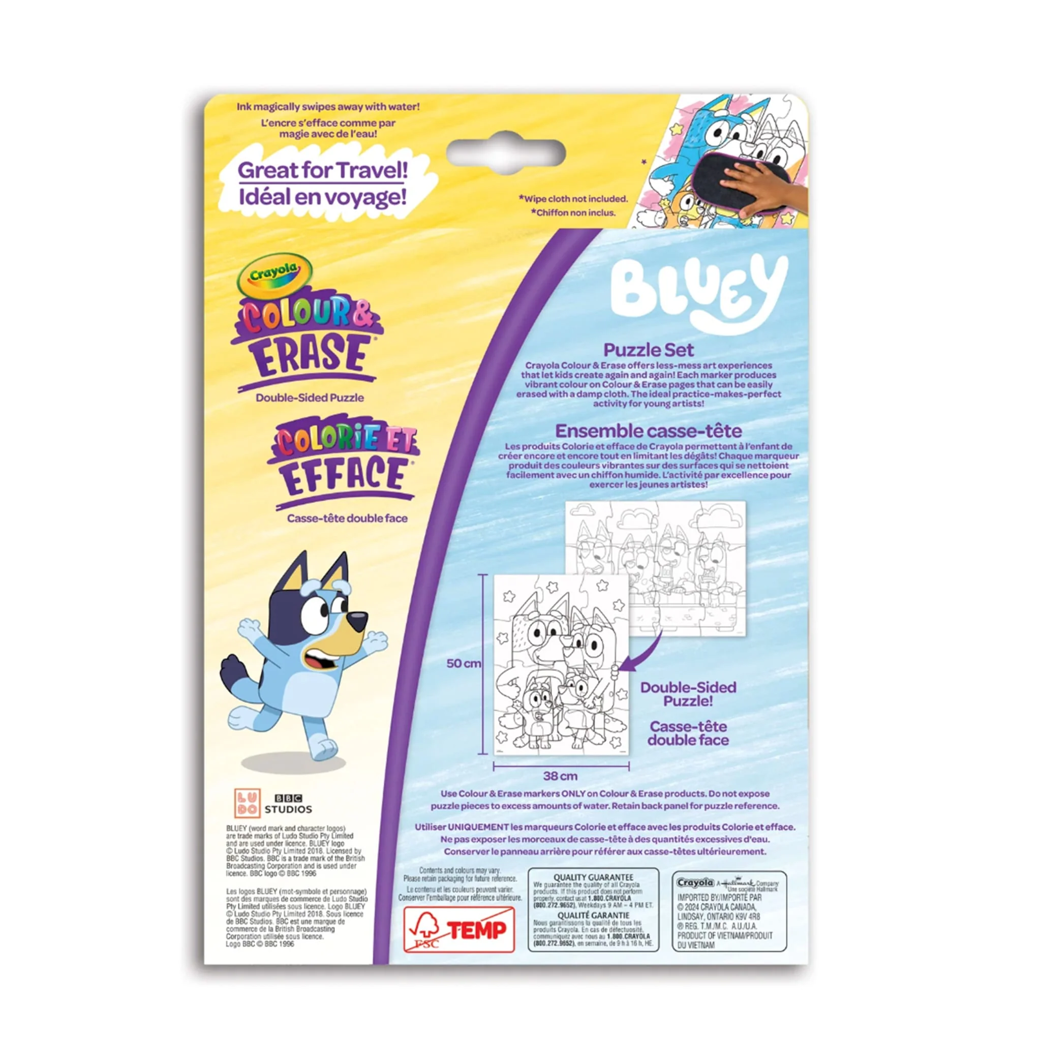 Ensemble de Puzzles Réutilisables Crayola Colorie et Efface de Bluey - Image 5