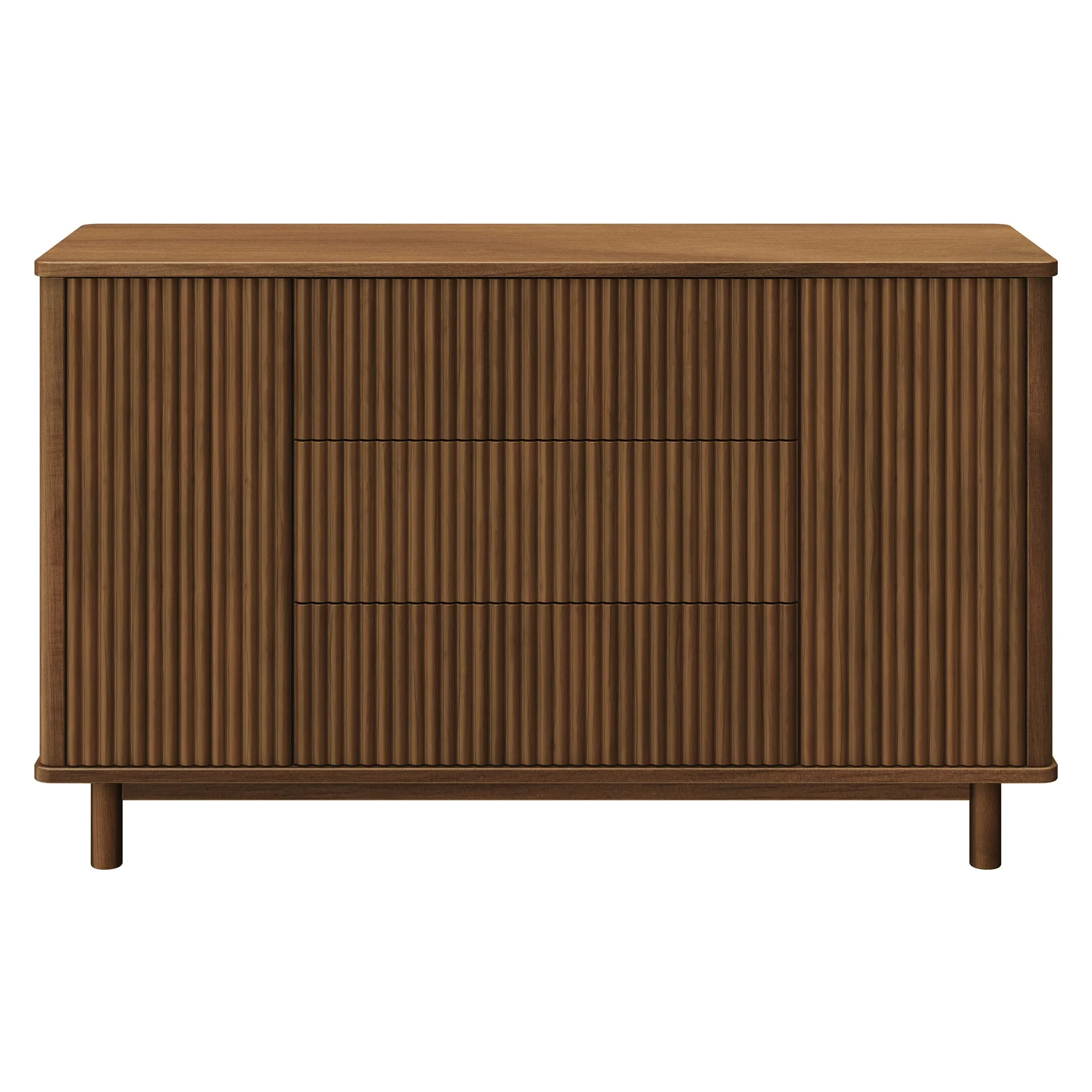 Commode assemblée Pogo Tambour - Noyer naturel