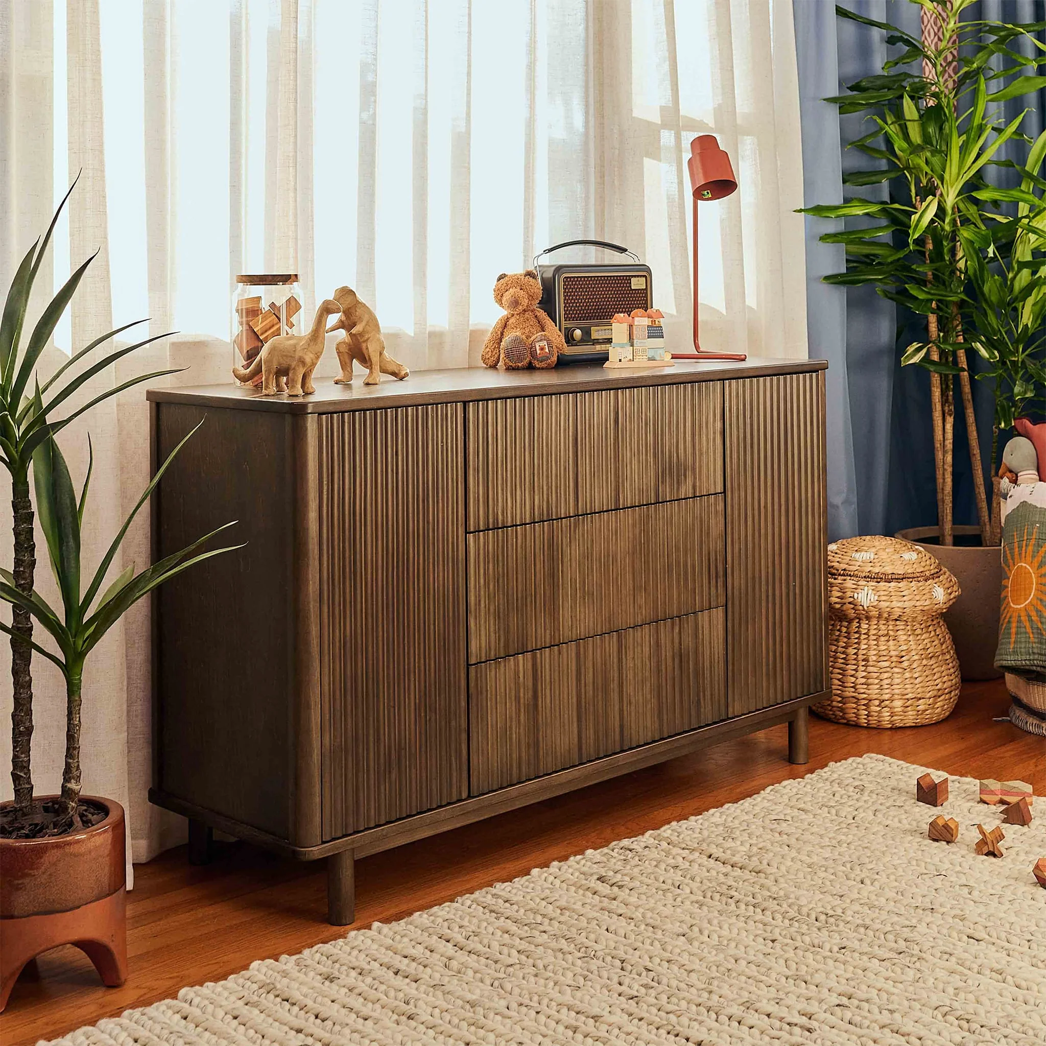 Commode assemblée Pogo Tambour - Noyer naturel - Image 10
